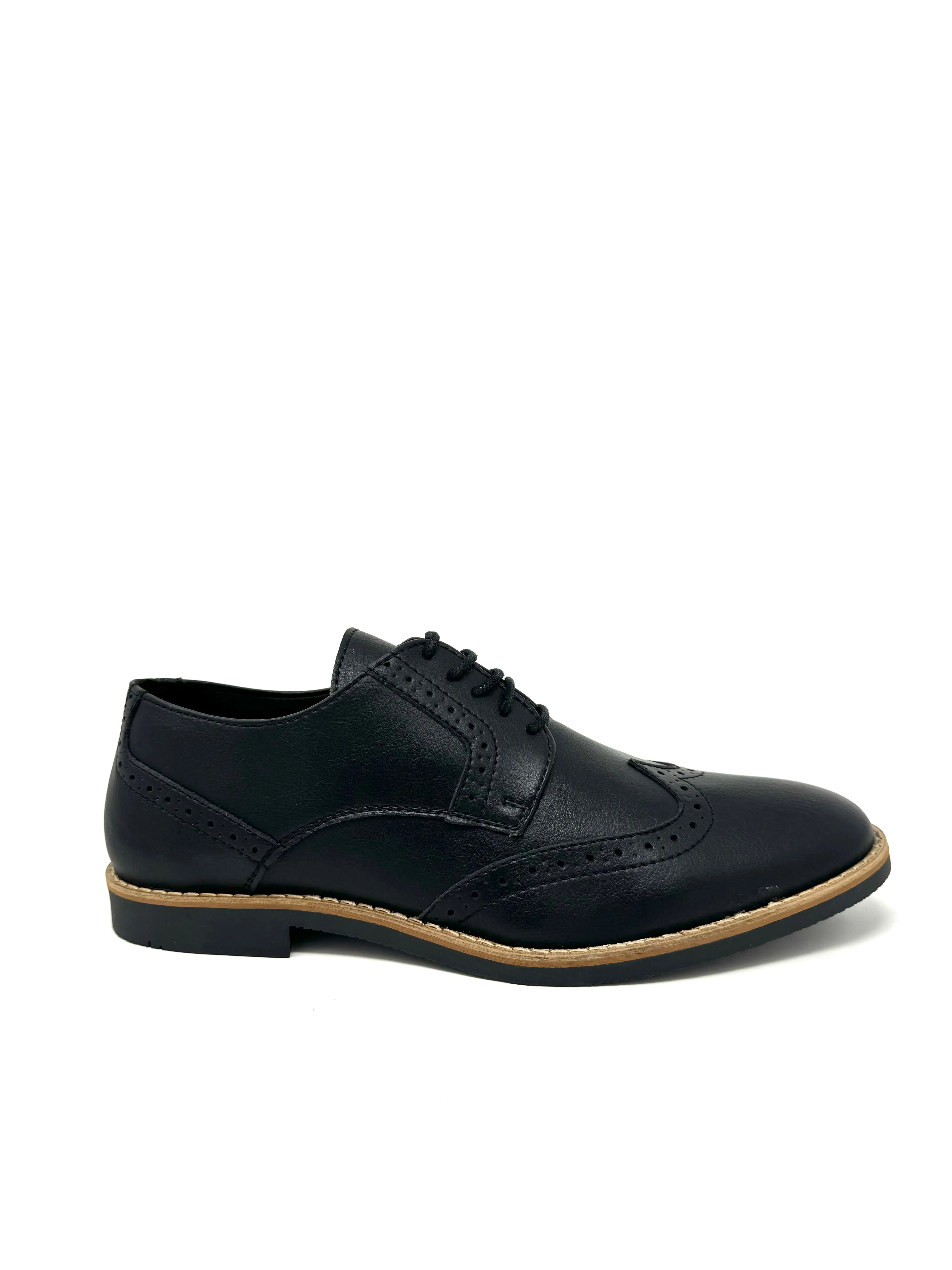 Ethan Brogue in Black from Novacas flexible sole
