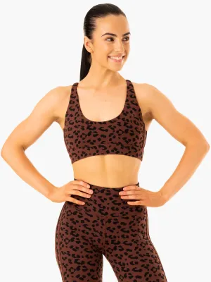 Evolution Sports Bra - Chocolate Leopard Multi Function