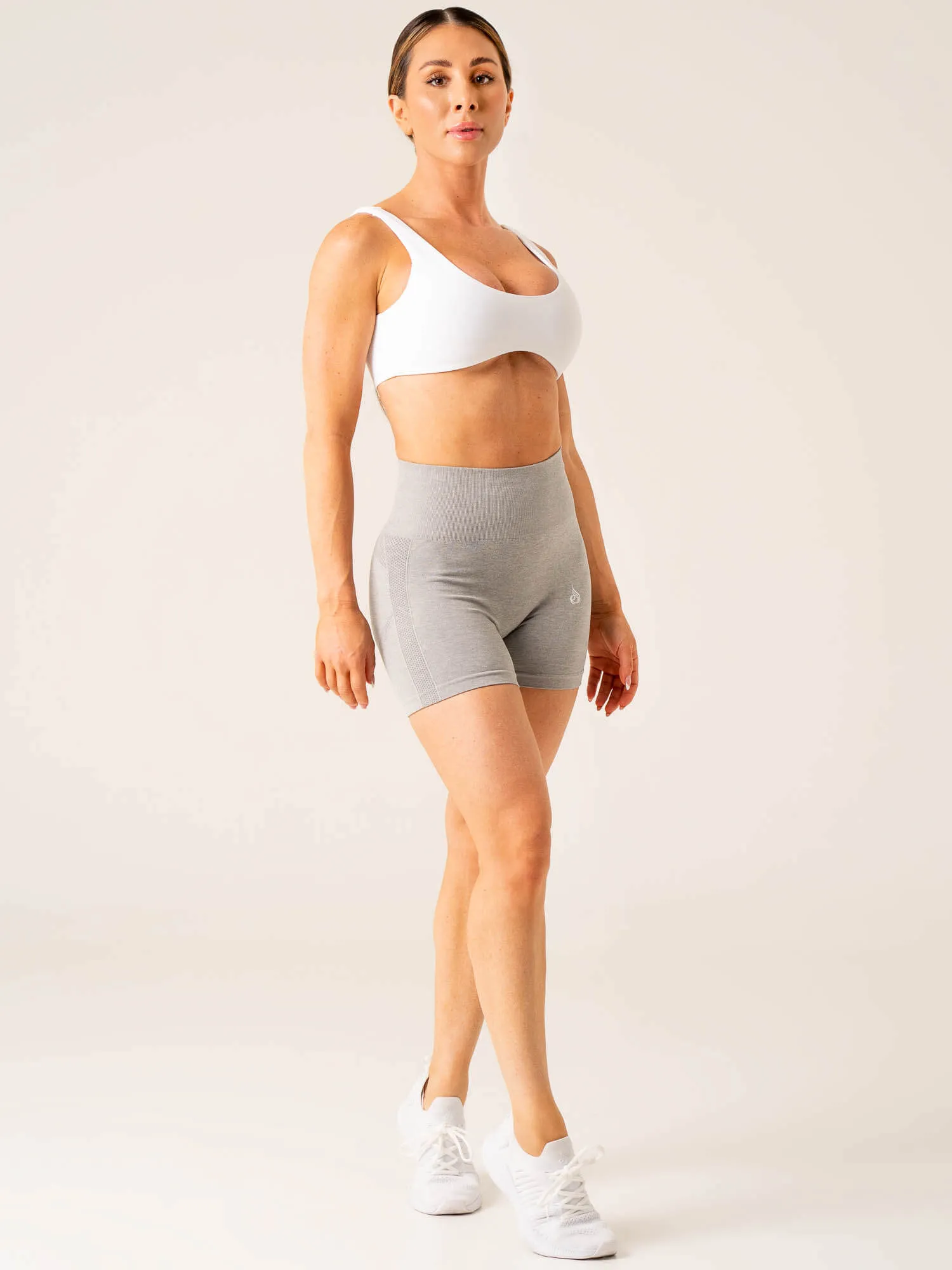 Evolve Seamless Shorts - Light Grey Marl breathable wear