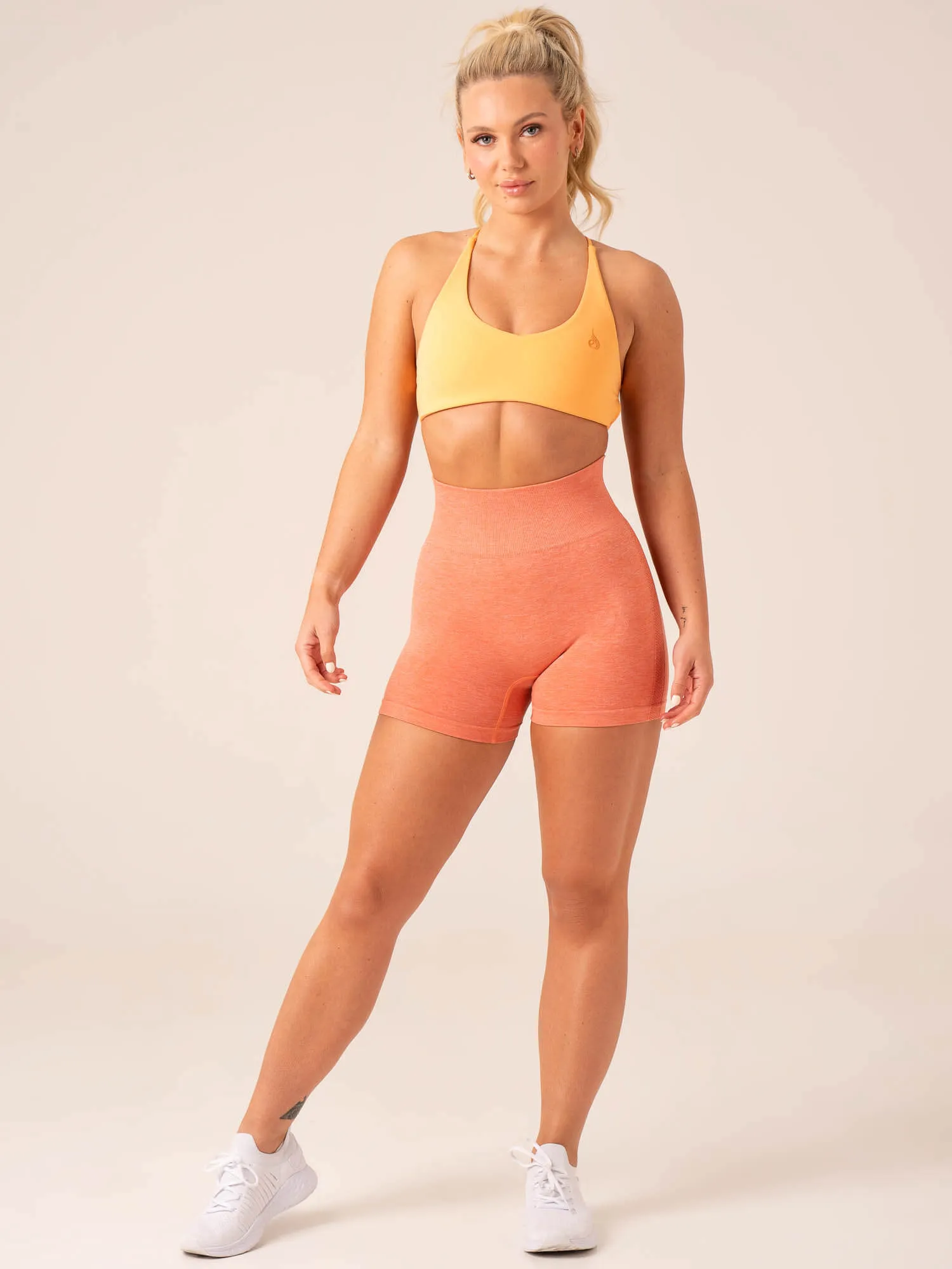 Evolve Seamless Shorts - Orange Marl performance shorts