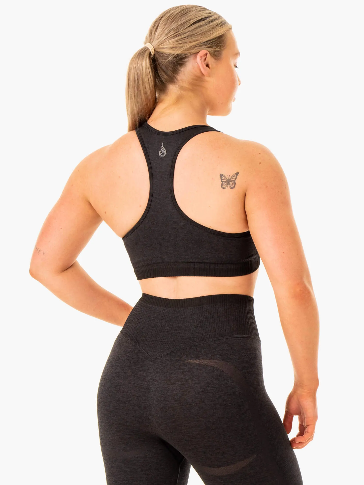 Excel Seamless Sports Bra - Black Marl Stable Coverage