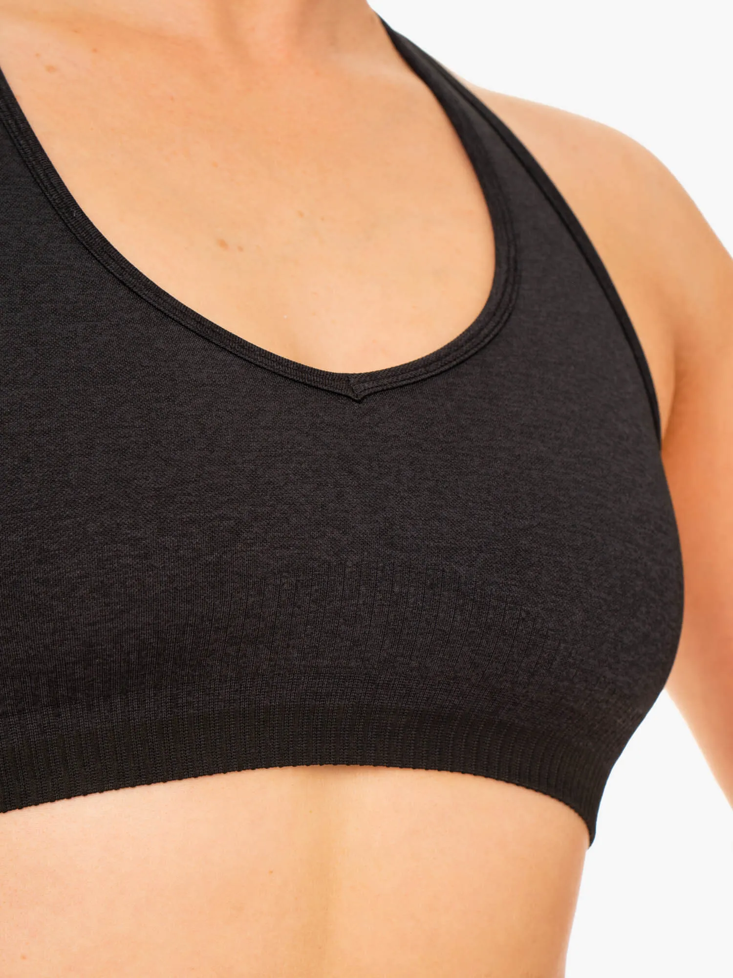 Excel Seamless Sports Bra - Black Marl Compression Hold