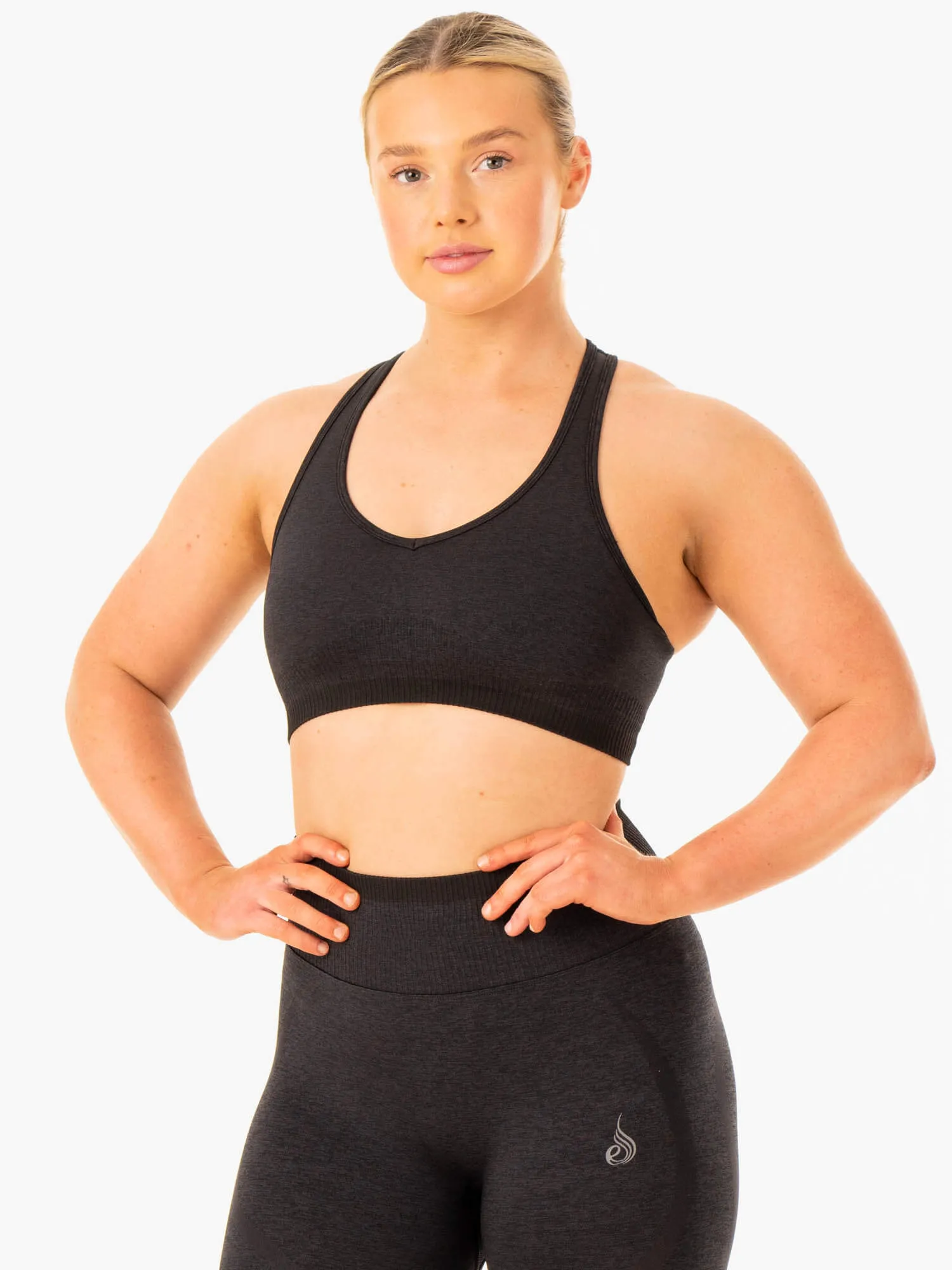 Excel Seamless Sports Bra - Black Marl Pressure Ease