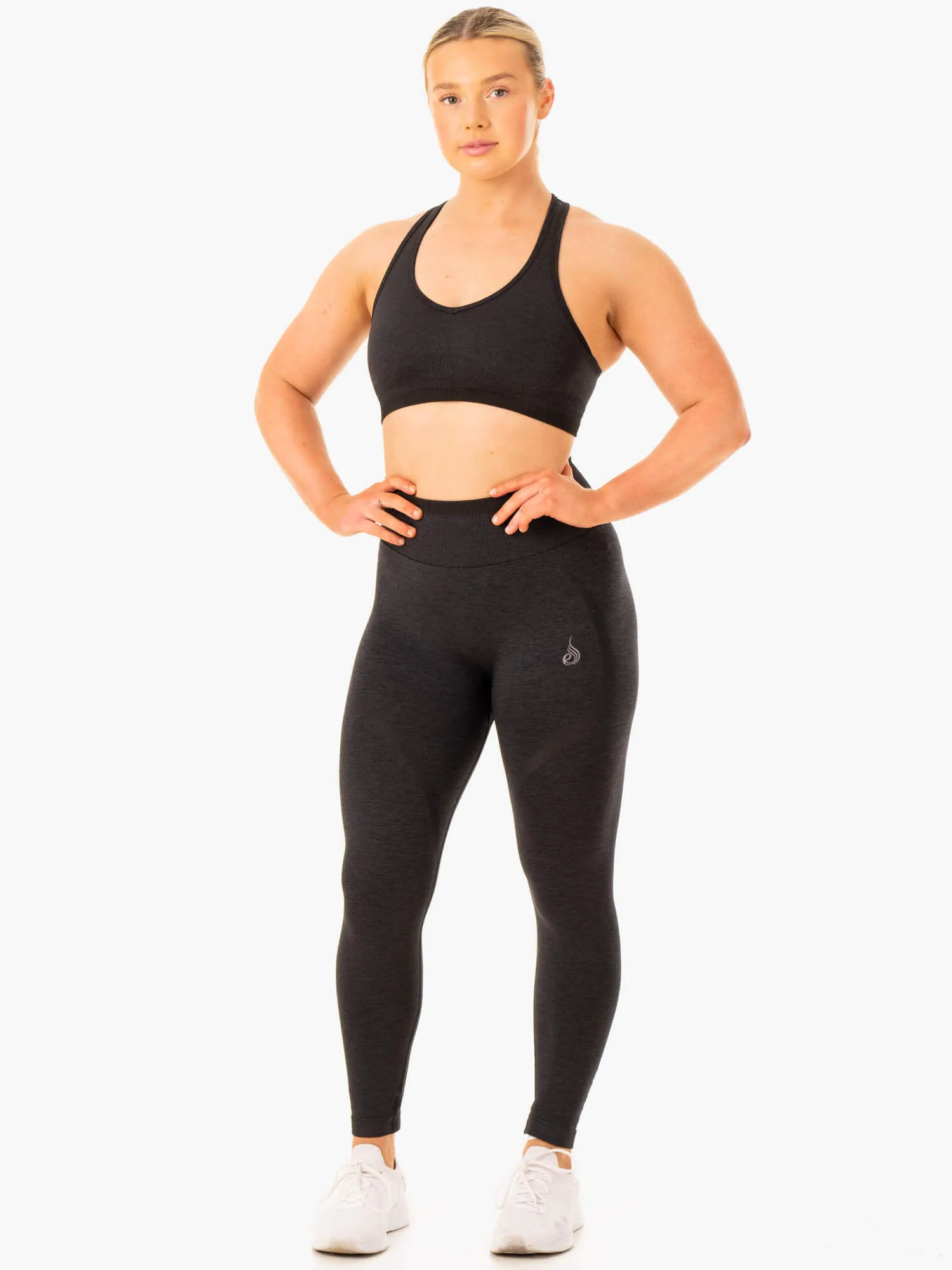Excel Seamless Sports Bra - Black Marl Free Move