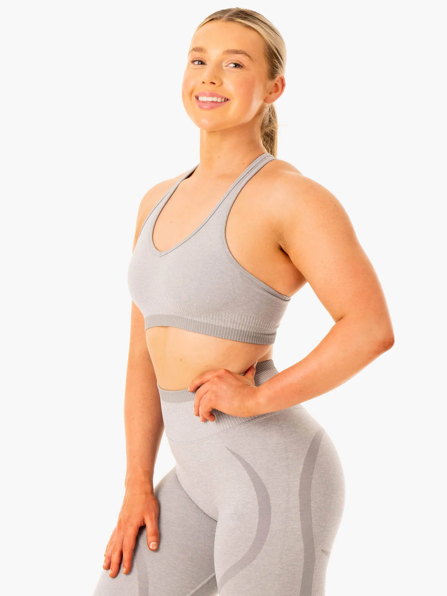 Excel Seamless Sports Bra - Grey Marl Size Options