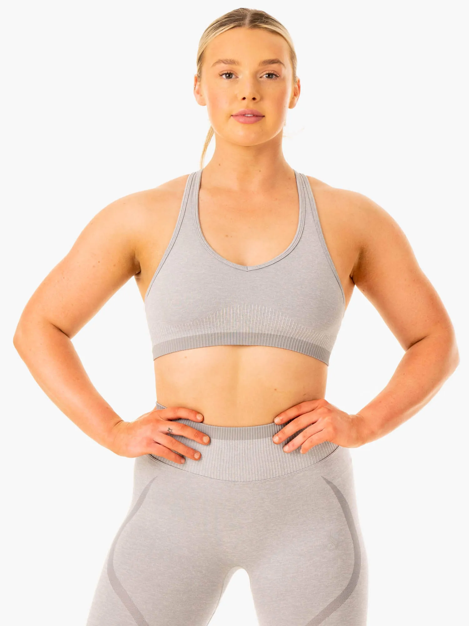 Excel Seamless Sports Bra - Grey Marl Anti Odor