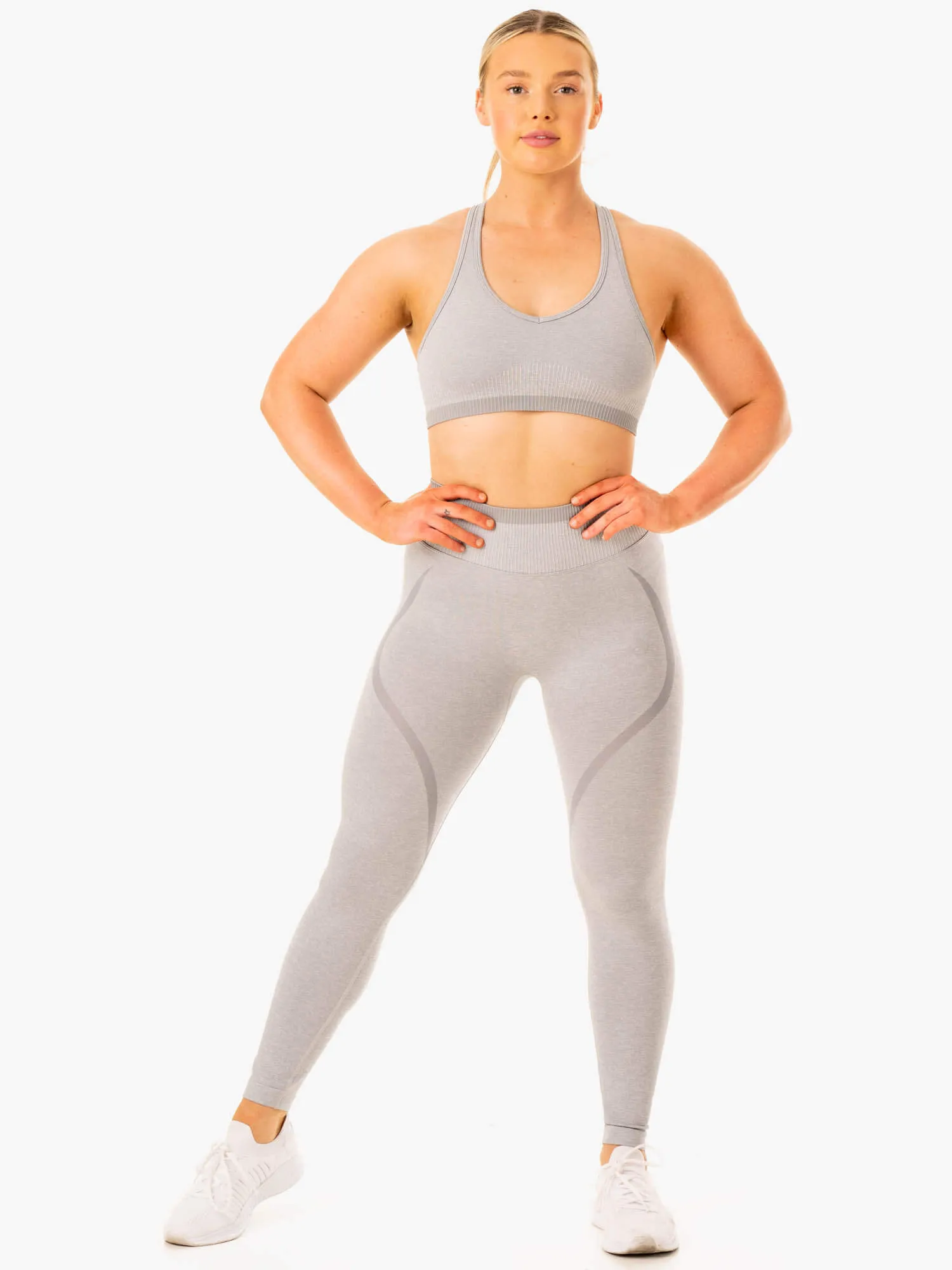 Excel Seamless Sports Bra - Grey Marl Elastic Design