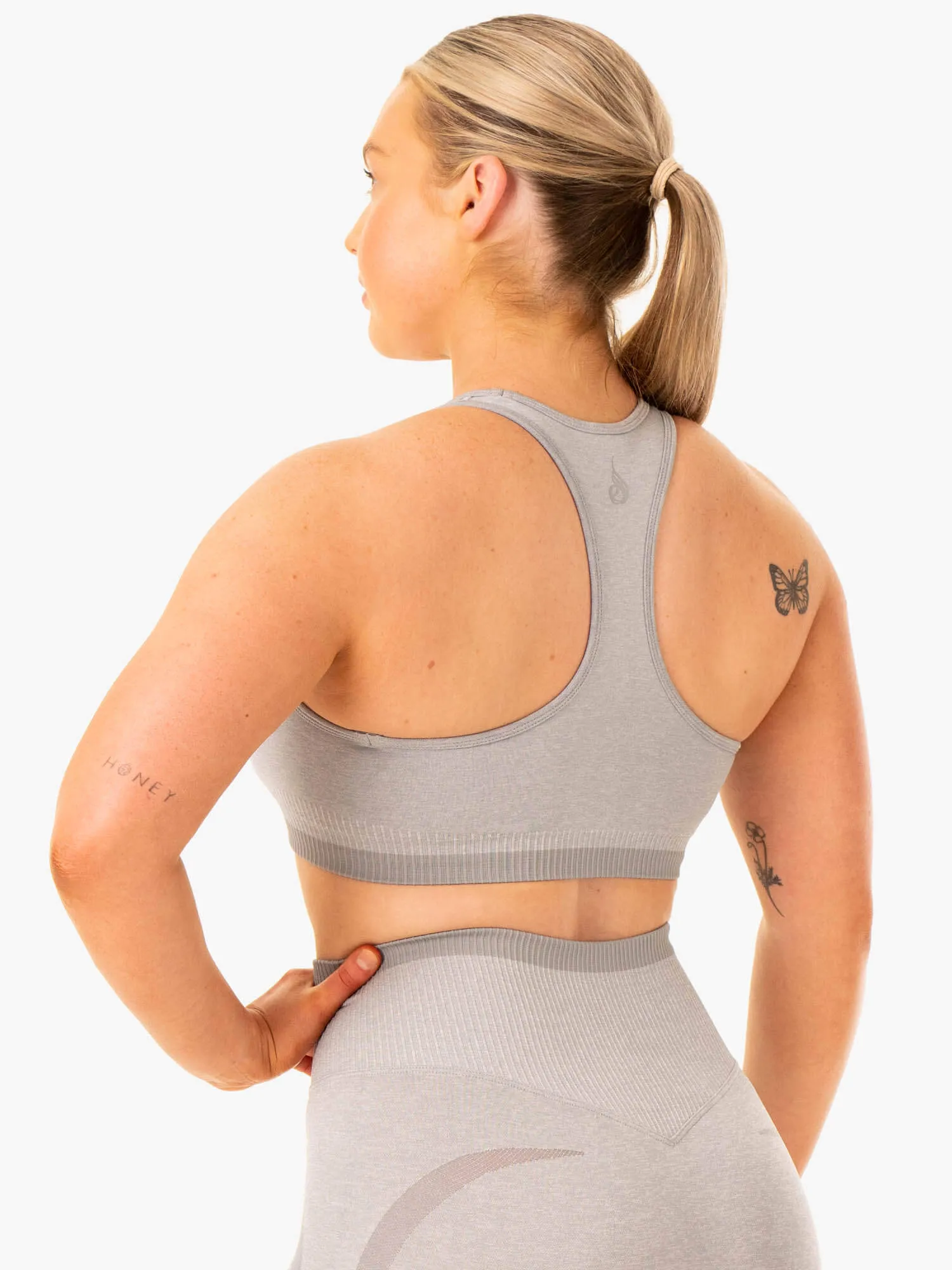 Excel Seamless Sports Bra - Grey Marl Seam Free
