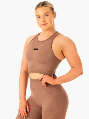 Excel Seamless Tank - Mocha Marl durable fabric