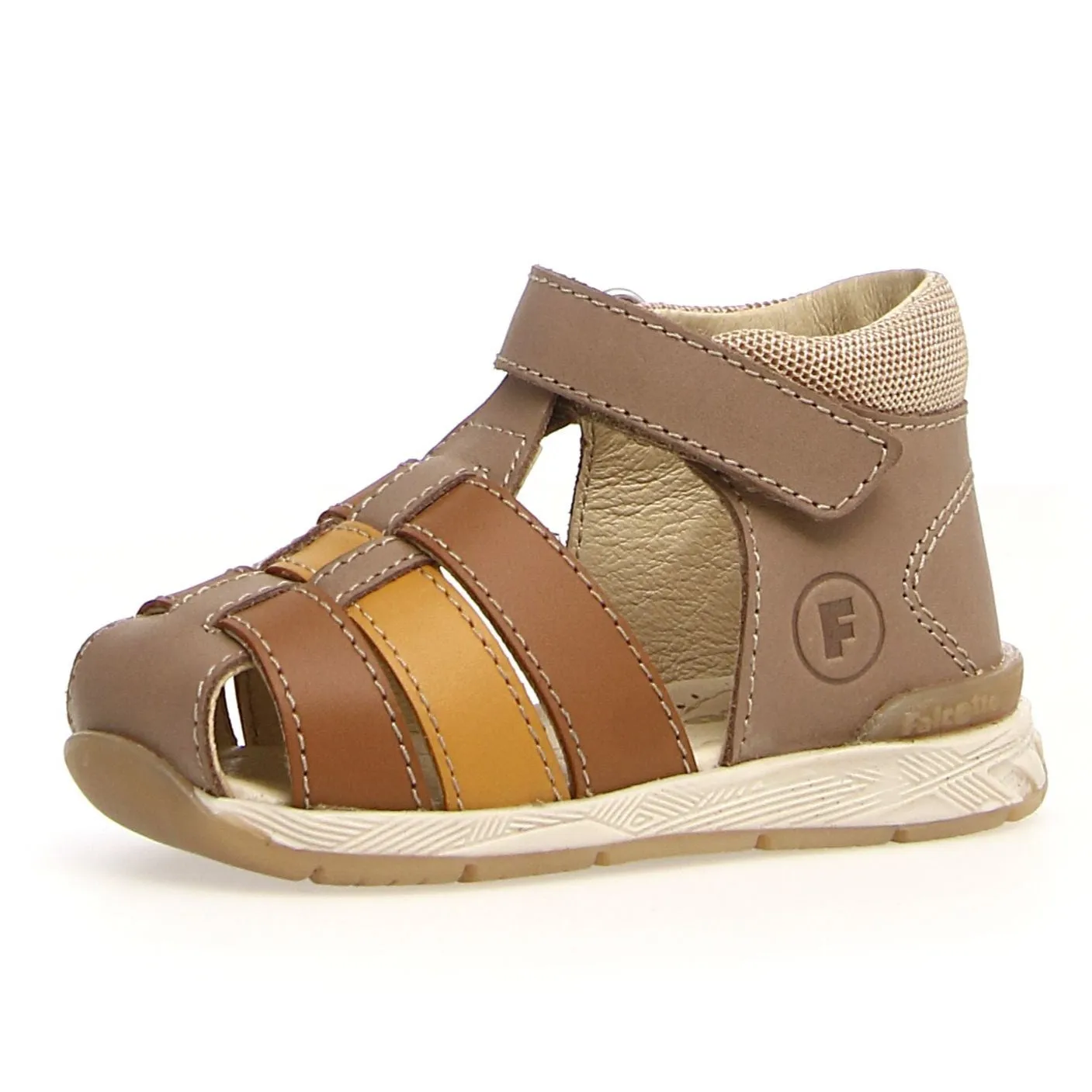 Falcotto Acry Boy's Semi Closed Sandals - Cognac/Sand smart soft