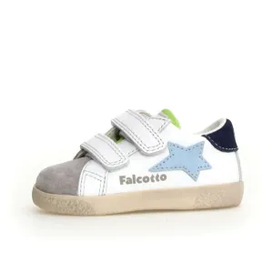 Falcotto Boy's Alnoite 2 Vl Casual Shoe with Hoop and Loop Closure - Grey/White/Light Dream cloud feel