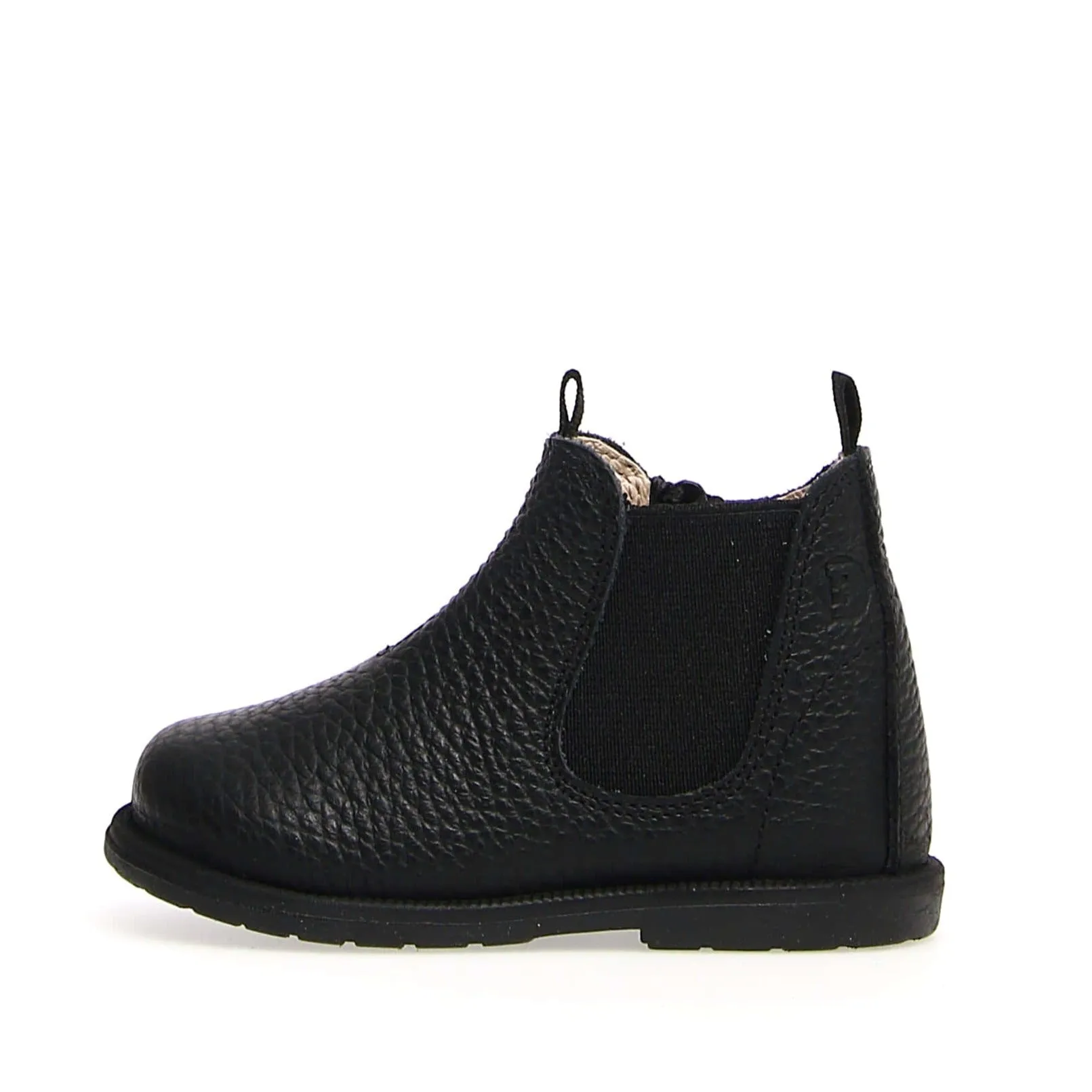 Falcotto Boy's & Girl's Winter Wood Calf Pebbled Shoes, Black clean lines