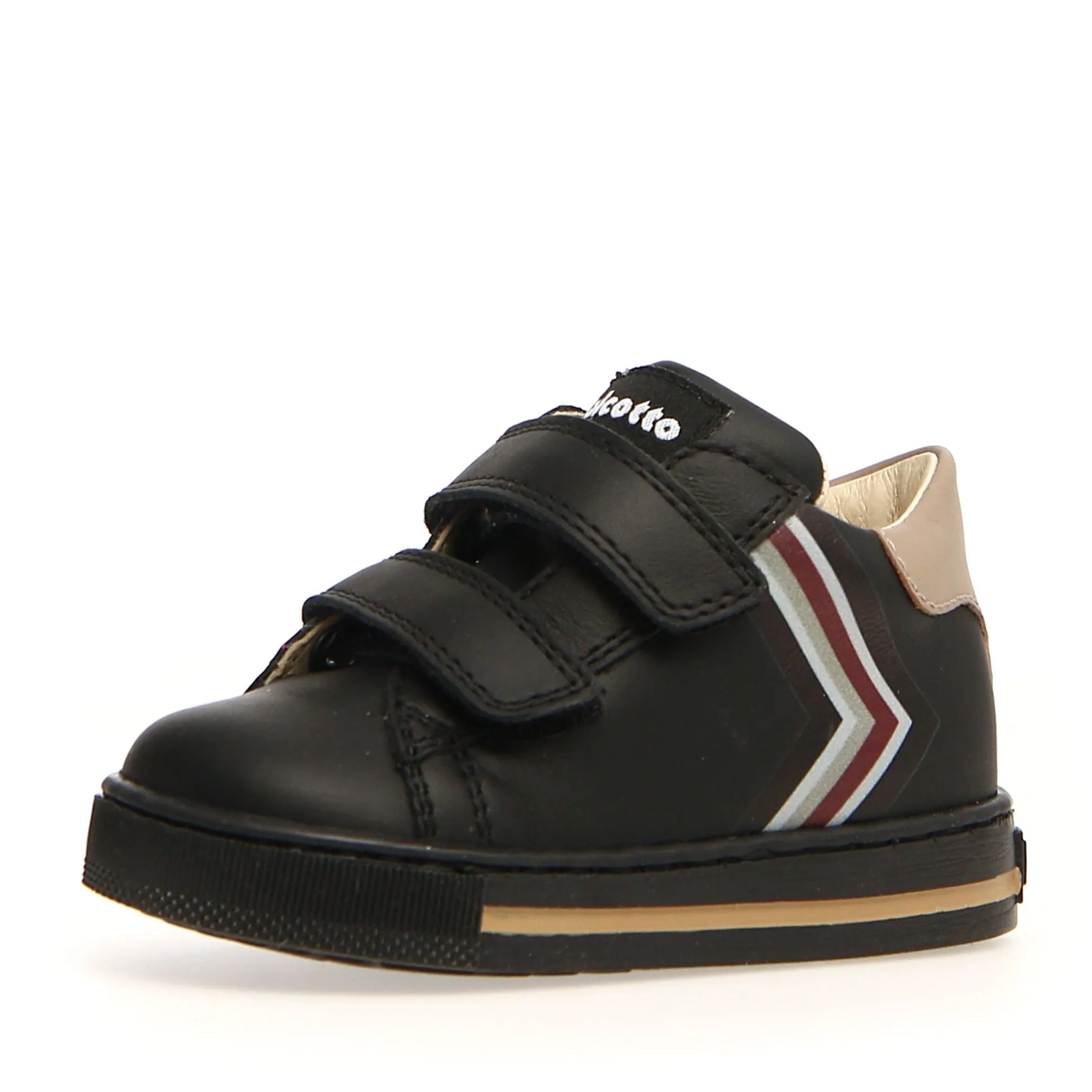 Falcotto Boy's and Girl's New Leryn Calf Sneakers, Black/Taupe chill flow