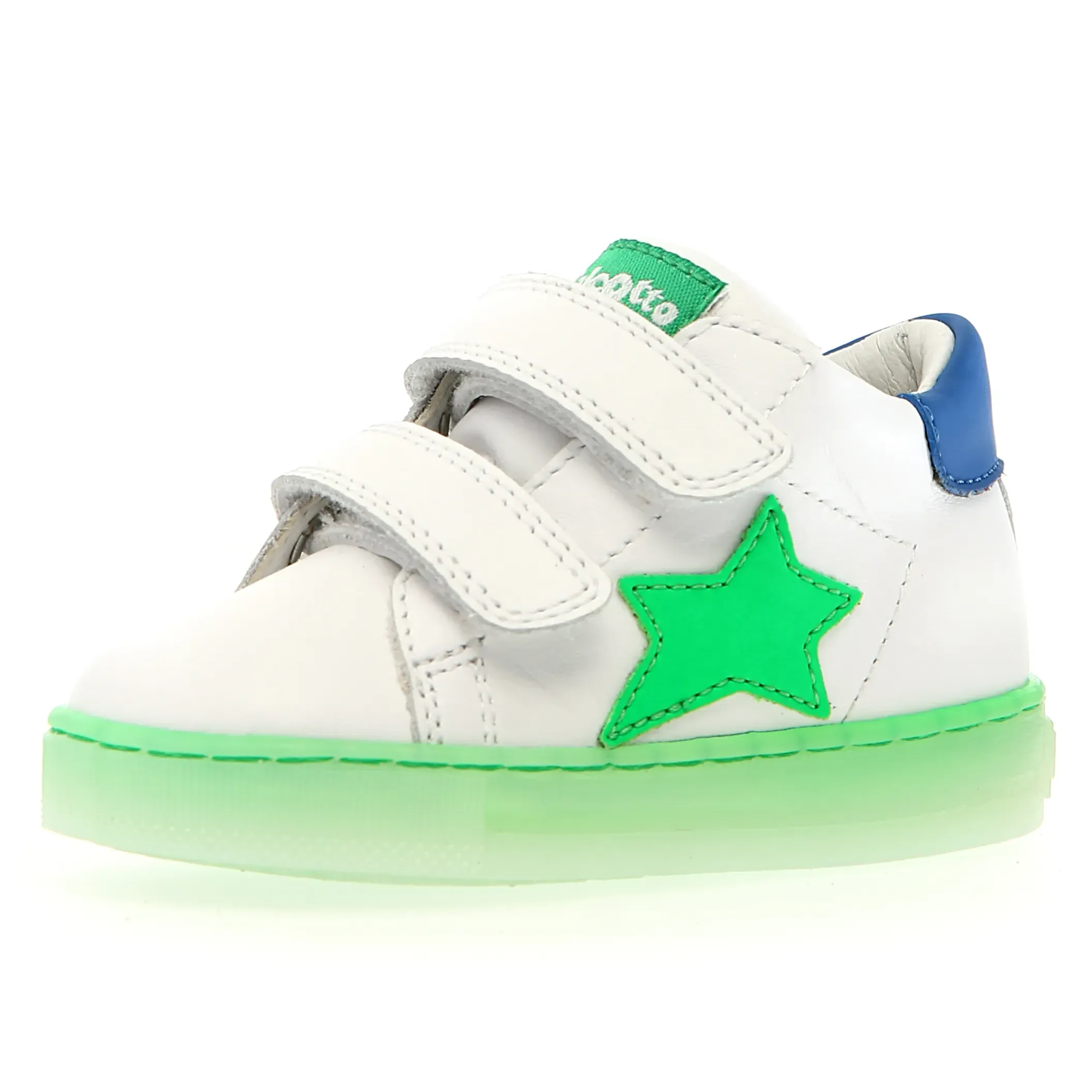 Falcotto Boy's And Girl's Sasha Vl Casual Shoes - White / Green Fluo soft cloud