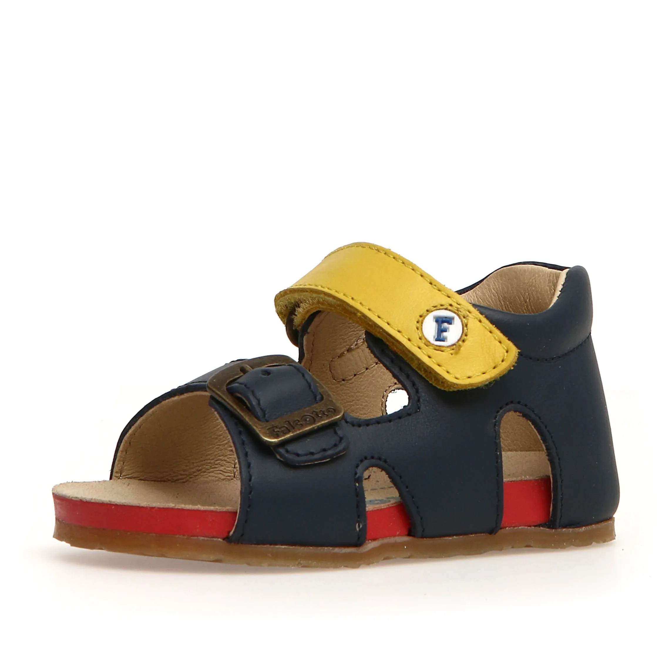 Falcotto Boy's Bea Sandals - Navy/Red Soft Walk