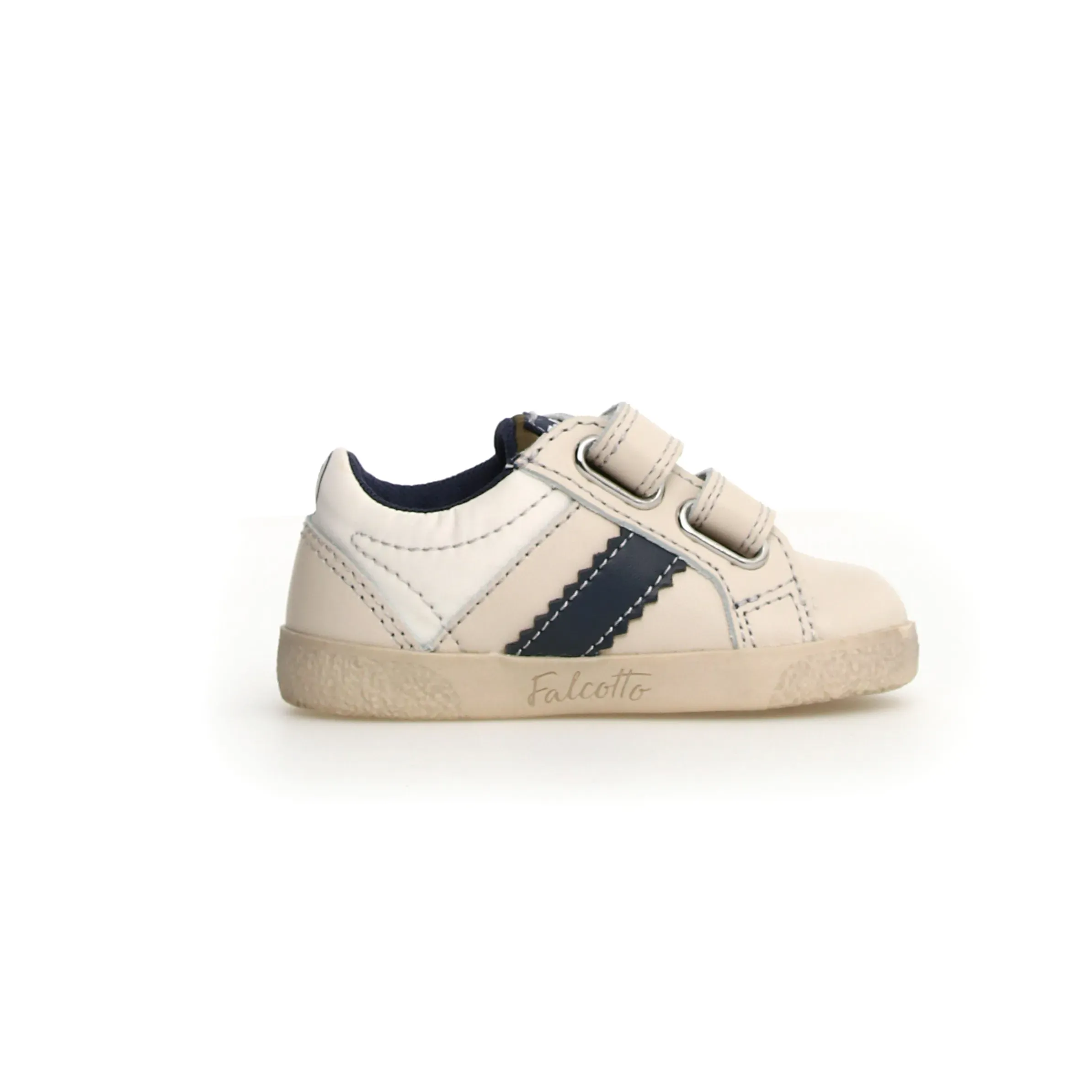 Falcotto Boy's Kilde Low Vl Casual Shoes - Milk / Navy natural feel