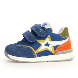 Falcotto Boy's New Ferdi 3 Vl Sneakers - Azure / Orange / White work chill