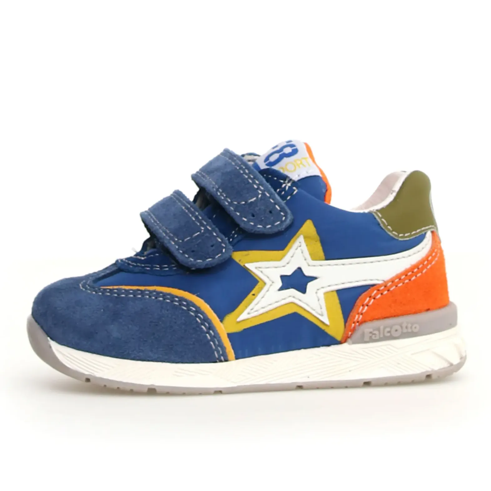 Falcotto Boy's New Ferdi 3 Vl Sneakers - Azure / Orange / White work chill