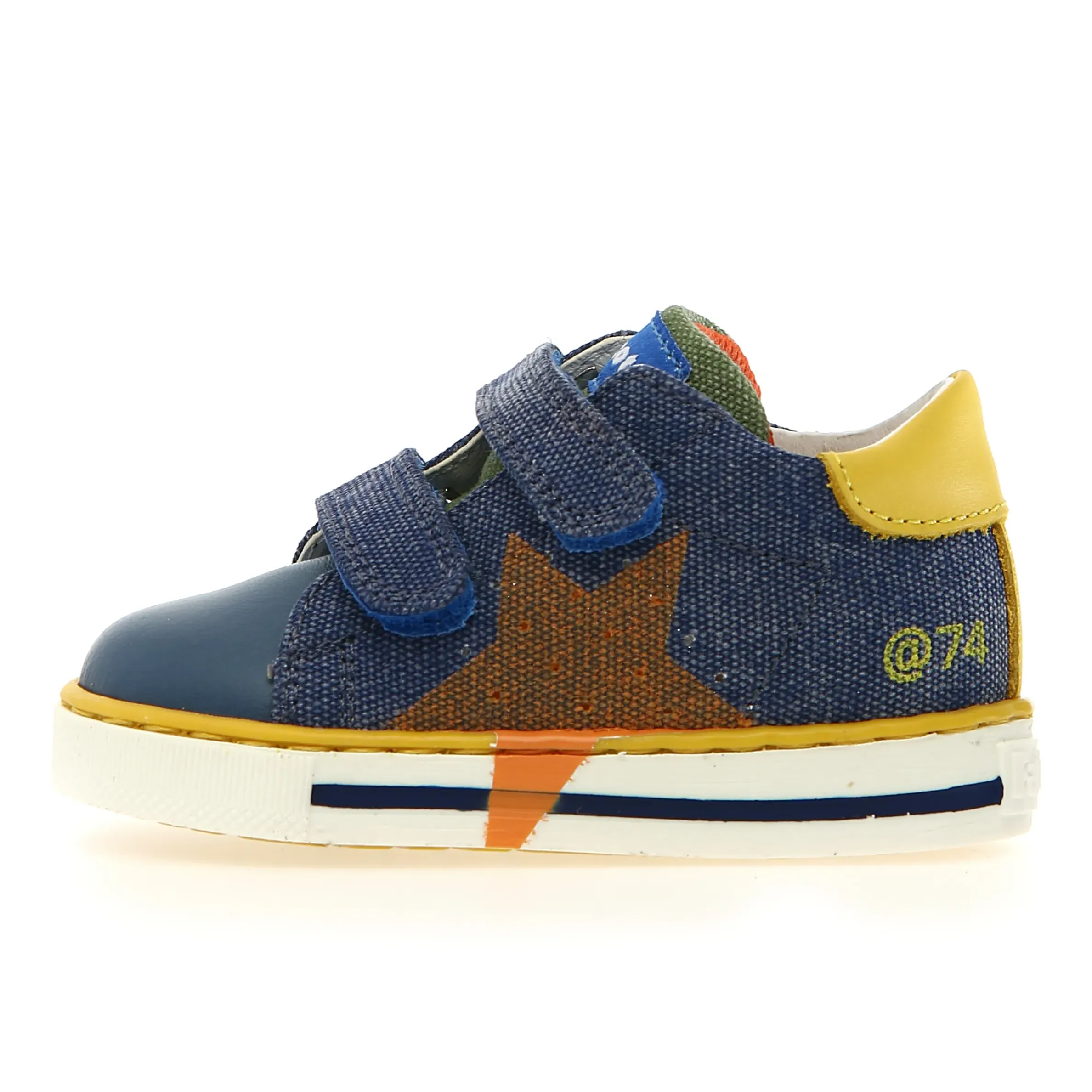 Falcotto Boy's Salazar 3 Vl Casual Shoes - Azure / Yellow / Orange soft lining