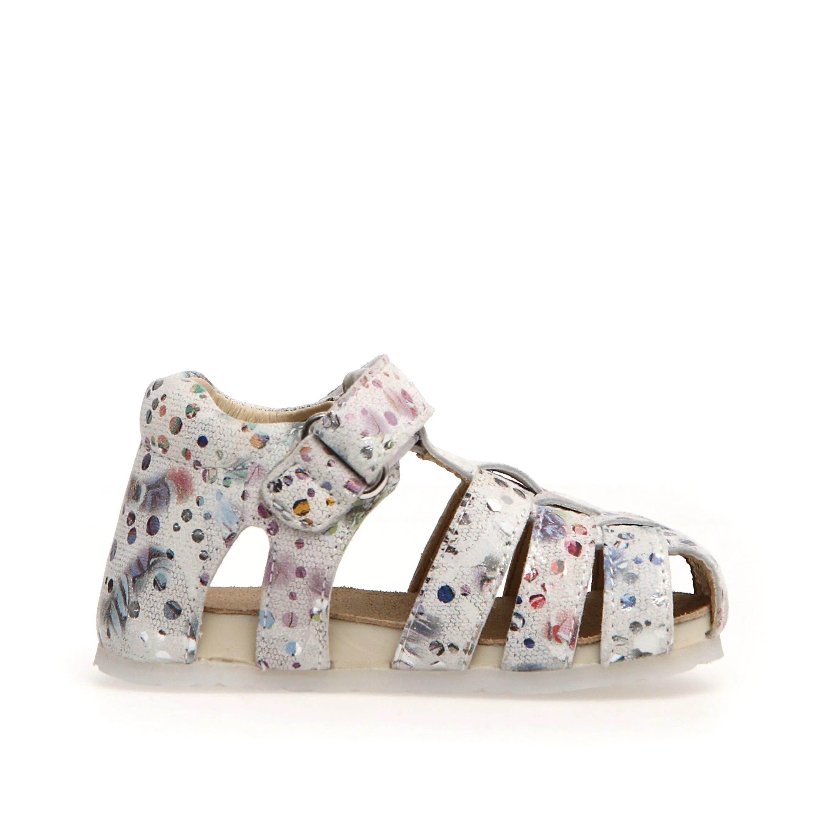 Falcotto Girl's Alby Suede Sandals - Flowery White Urban Fit