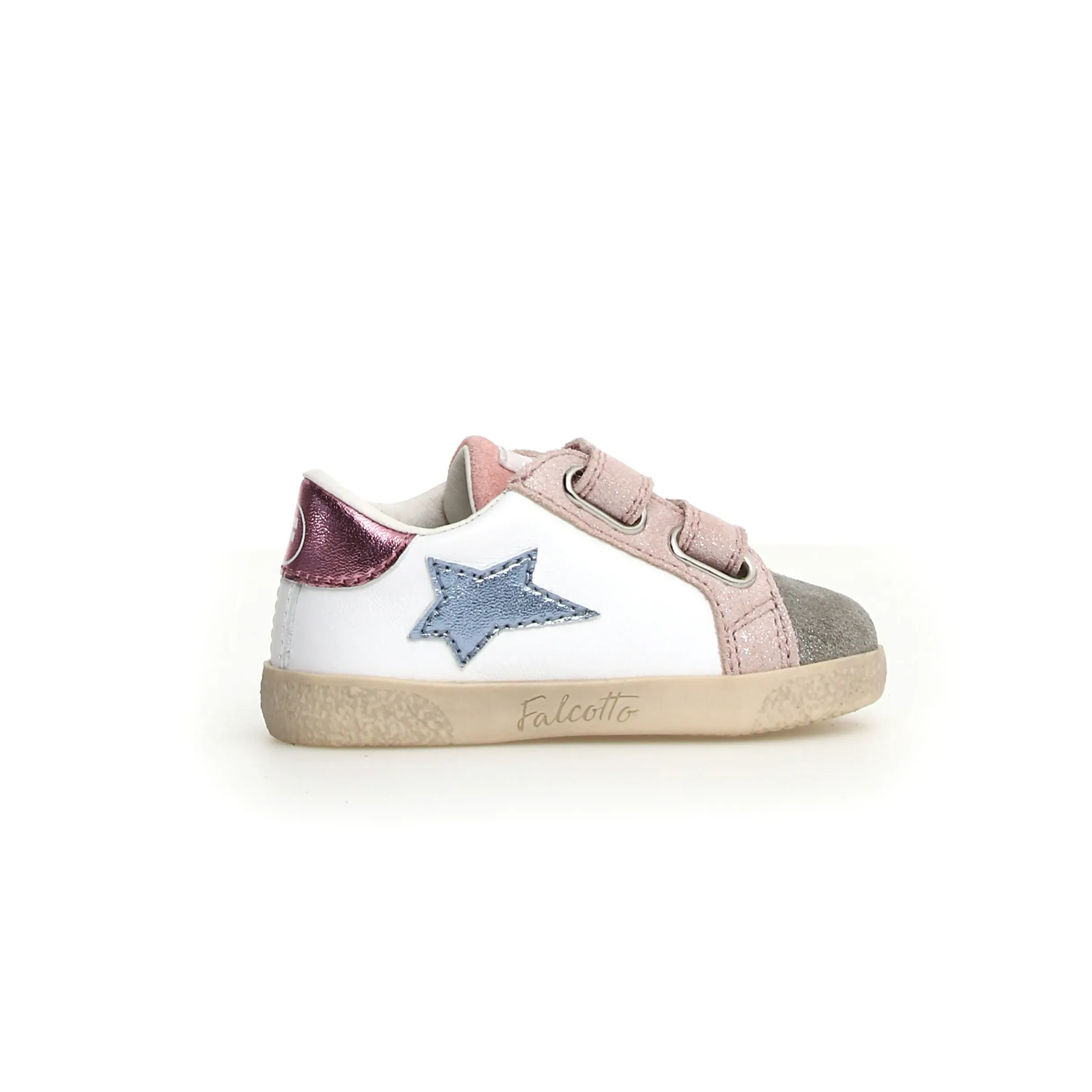 Falcotto Girl's Alnoite 2 Vl Casual Shoes - Metallic Silver / White / Cipria breezy move