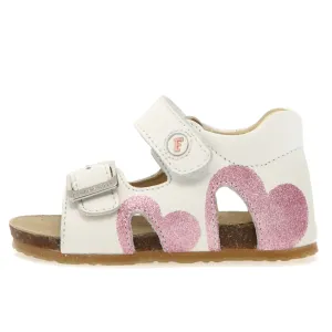 Falcotto Girl's Aryl Sandals - White / Pink Trail Ease