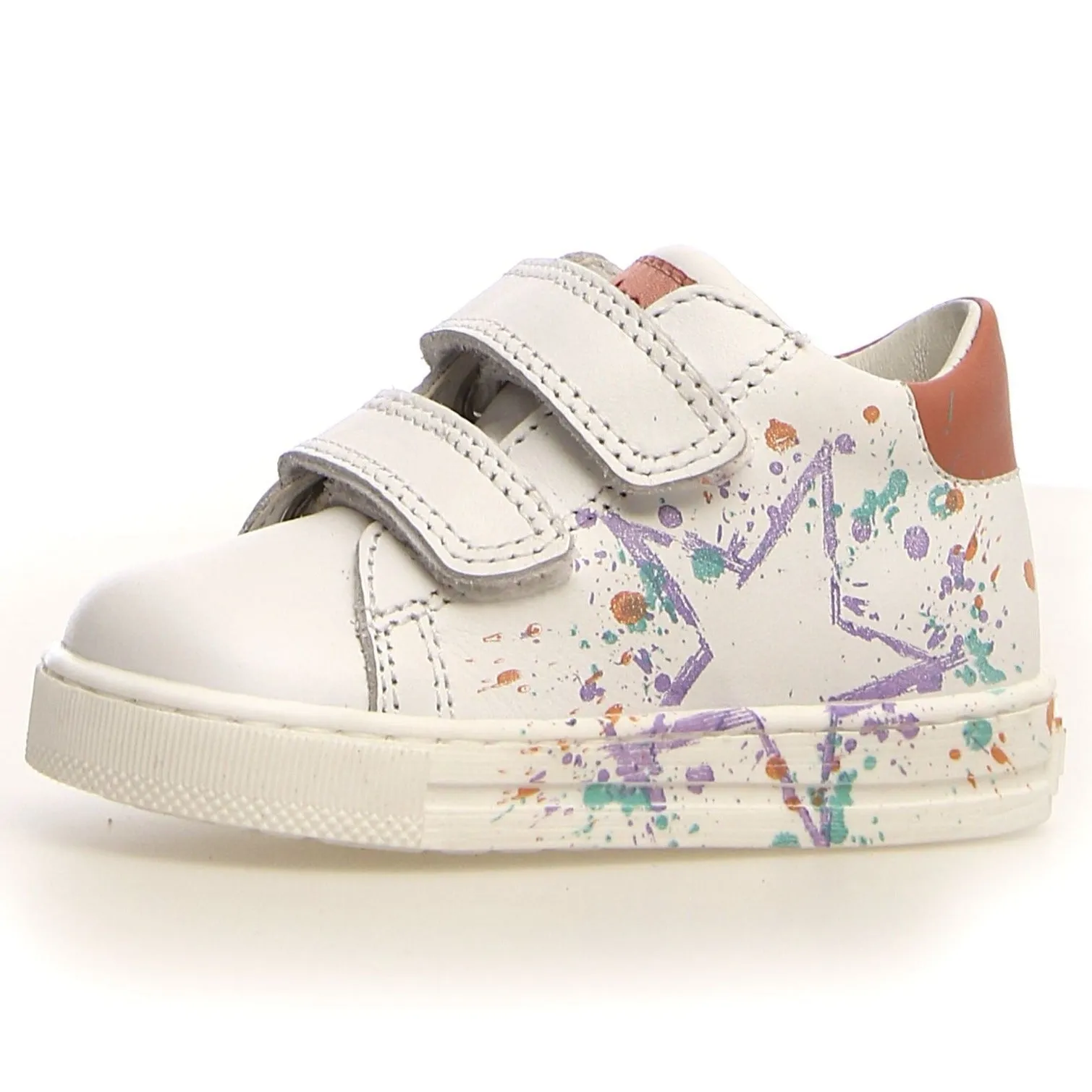 Falcotto Girl's Lacus 2 VL Sneakers - White/Peach active fit