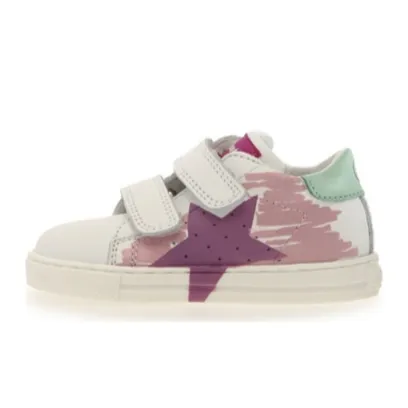 Falcotto Girl's Salazar Painted Vl Casual Shoes - White / Pink / Deep Pink true style
