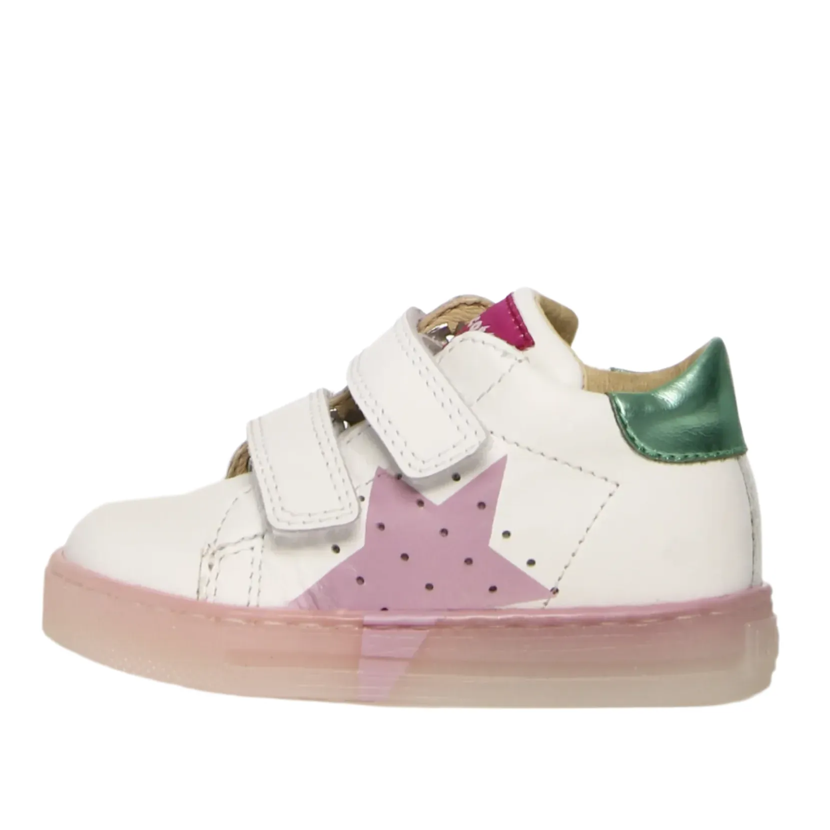 Falcotto Girl's Venus Vl Casual Shoes - White / Green soft base