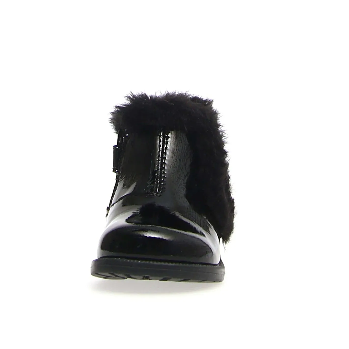 Falcotto Girl's Winter Wood Fur Shoes, Black Patent earth trail
