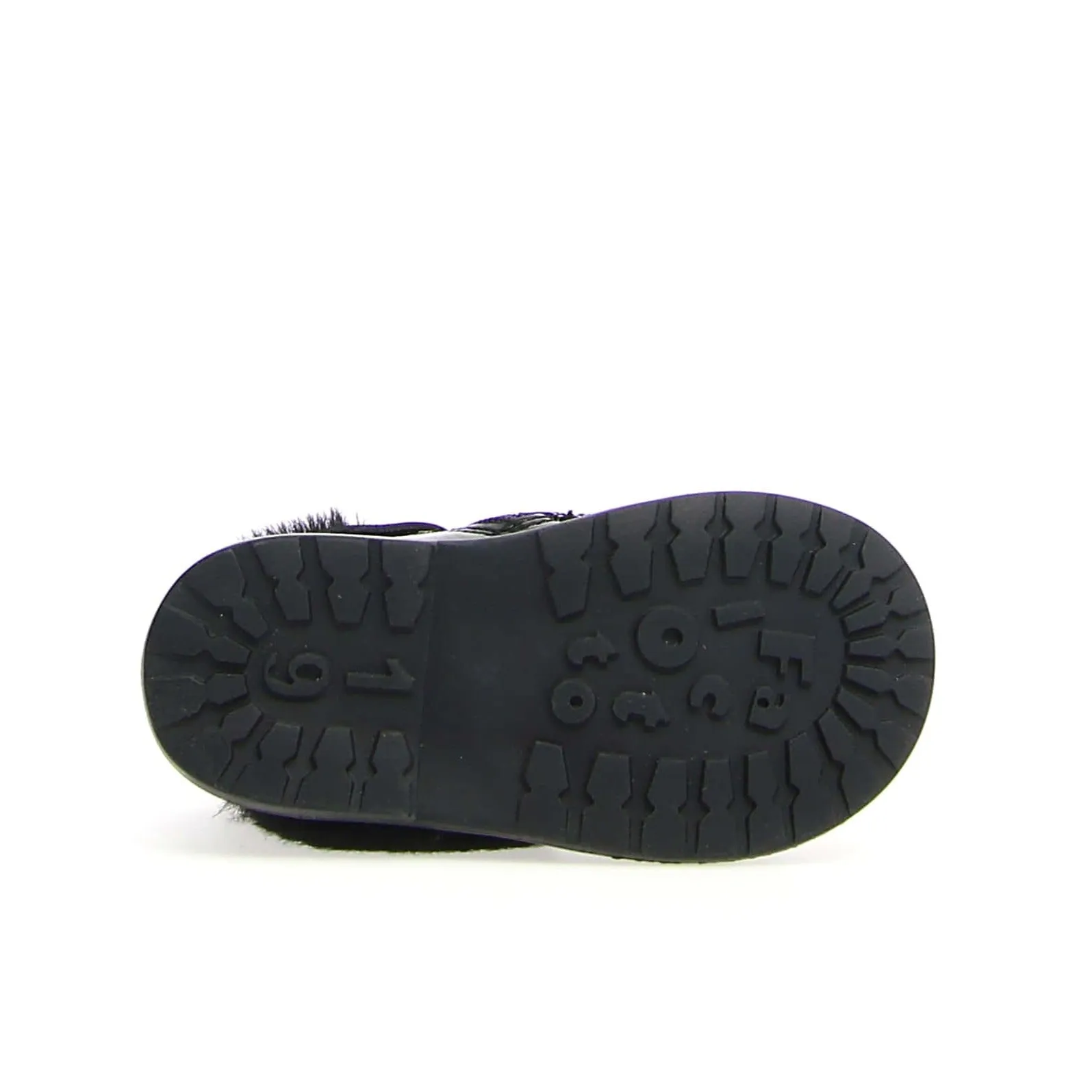 Falcotto Girl's Winter Wood Fur Shoes, Black Patent trail comfort