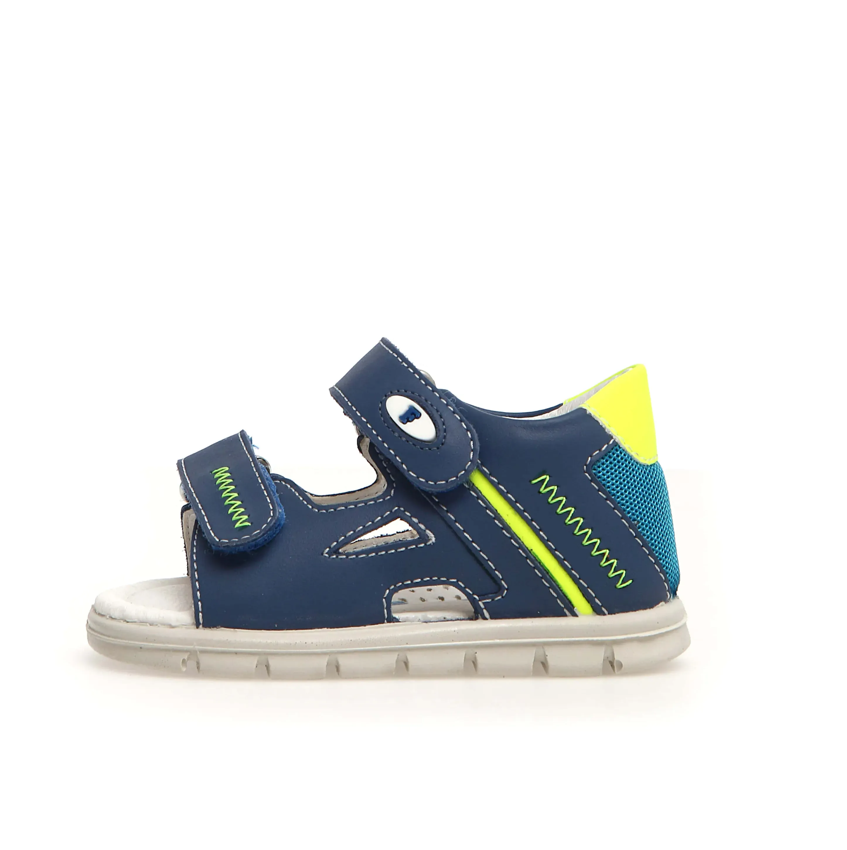 Falcotto Glimmery Boy's and Girl's Sandals - Azure/Yellow Fluo Gentle Fit