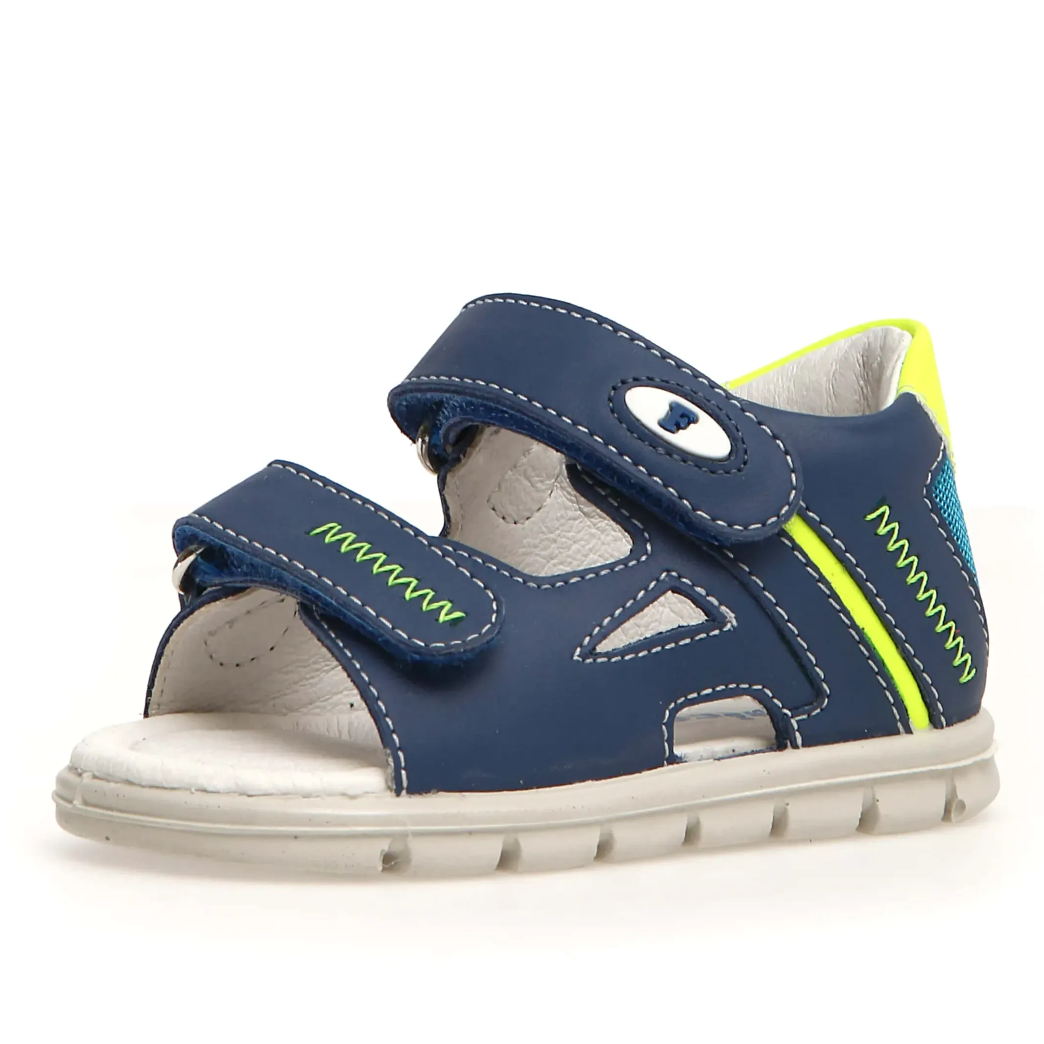 Falcotto Glimmery Boy's and Girl's Sandals - Azure/Yellow Fluo Desert Calm