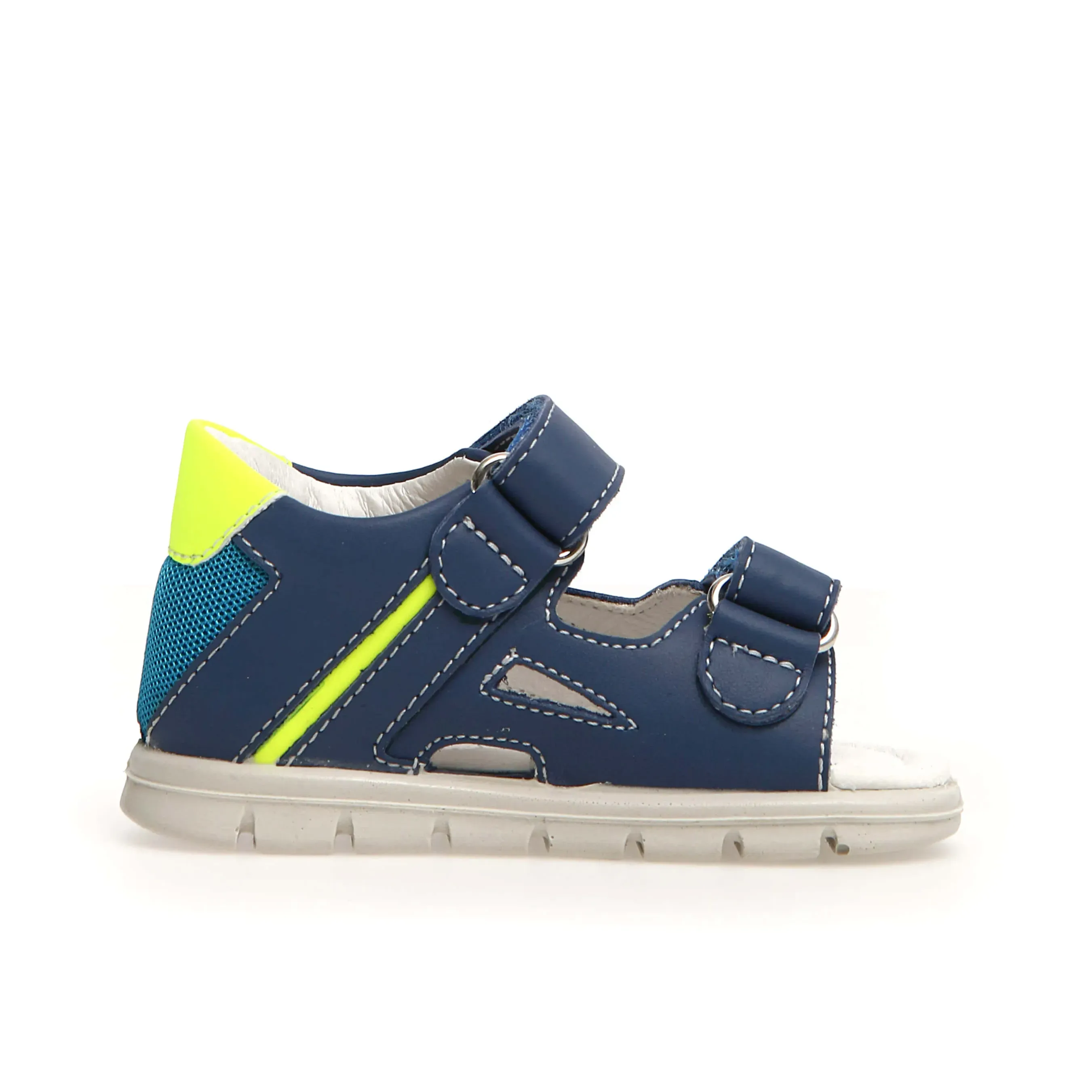 Falcotto Glimmery Boy's and Girl's Sandals - Azure/Yellow Fluo Daily Comfort