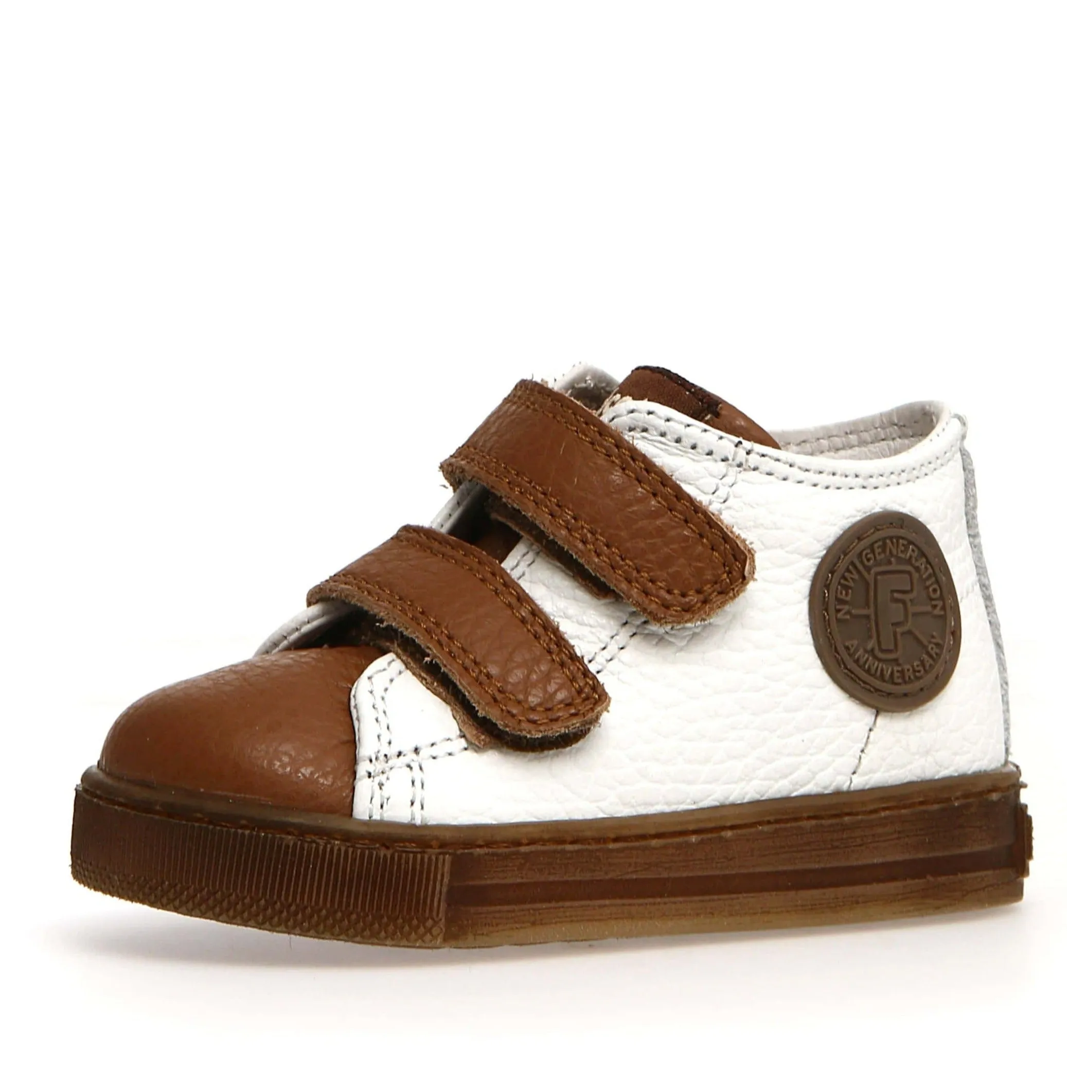 Falcotto Michael Boy's Sneakers - White/Cognac flexible fit