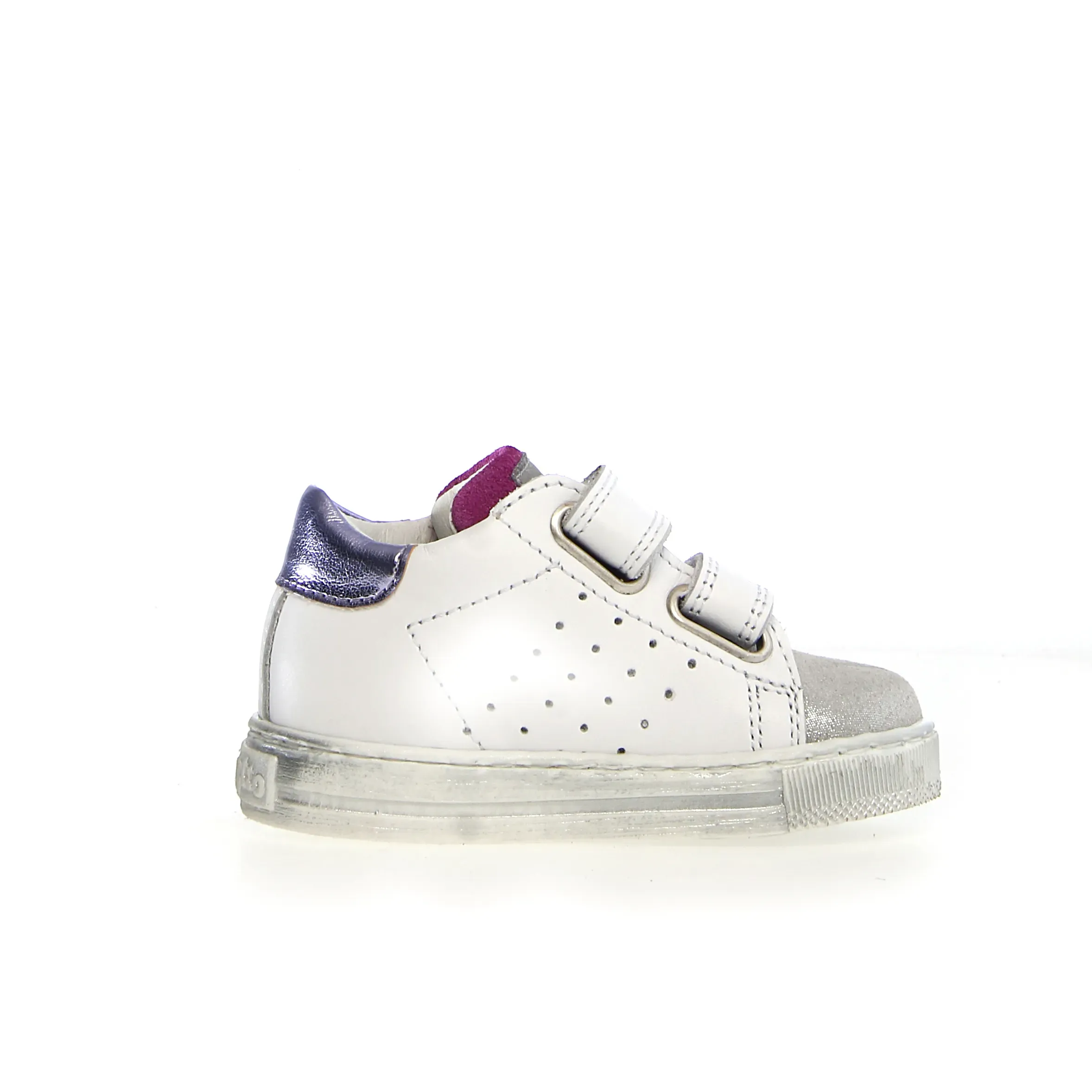 Falcotto Salazar 3 Vl Girl's Casual Shoes - White/Silver/Tulip meet friend
