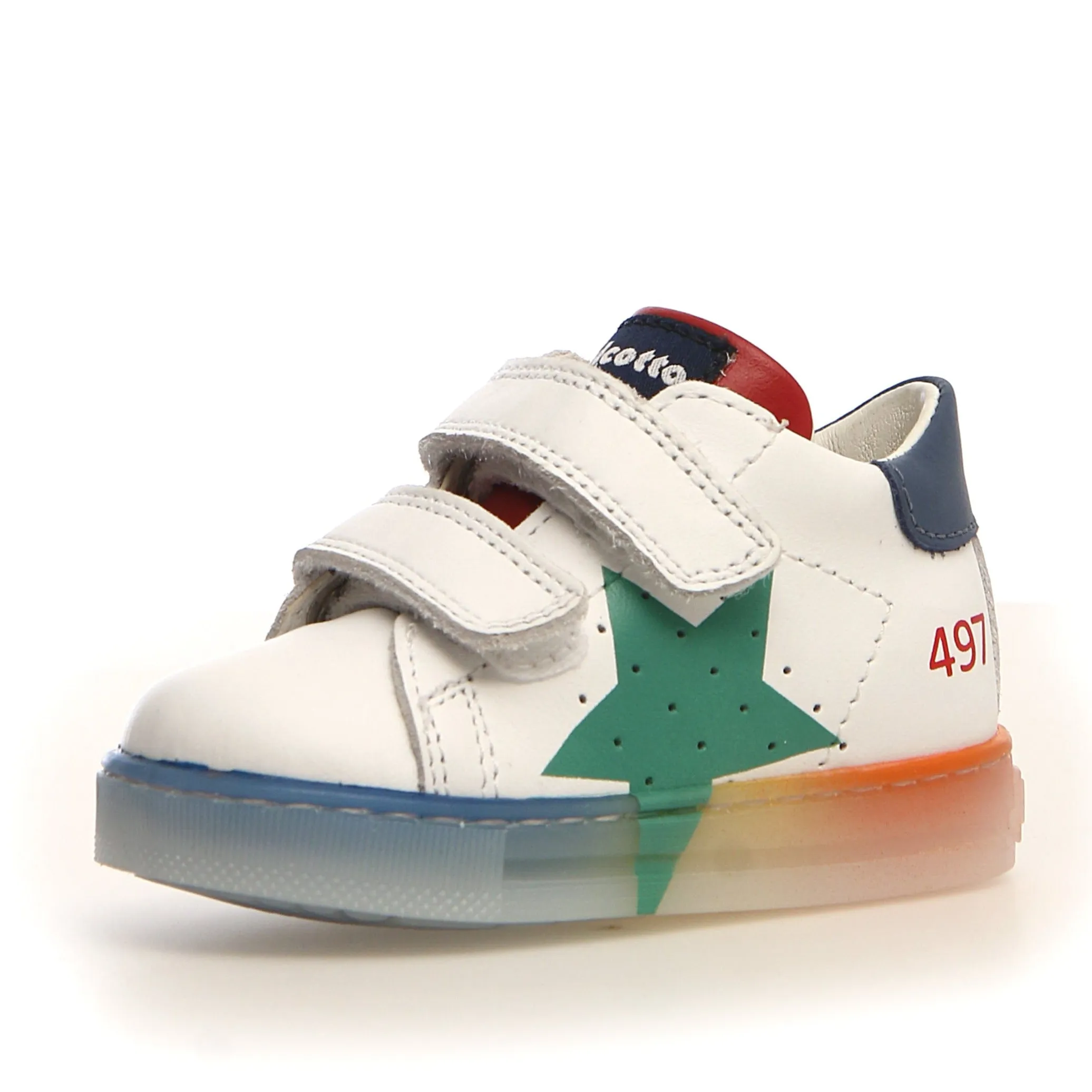Falcotto Salazar VL Boy's and Girl's Sneakers - White/Azure/Green urban cool