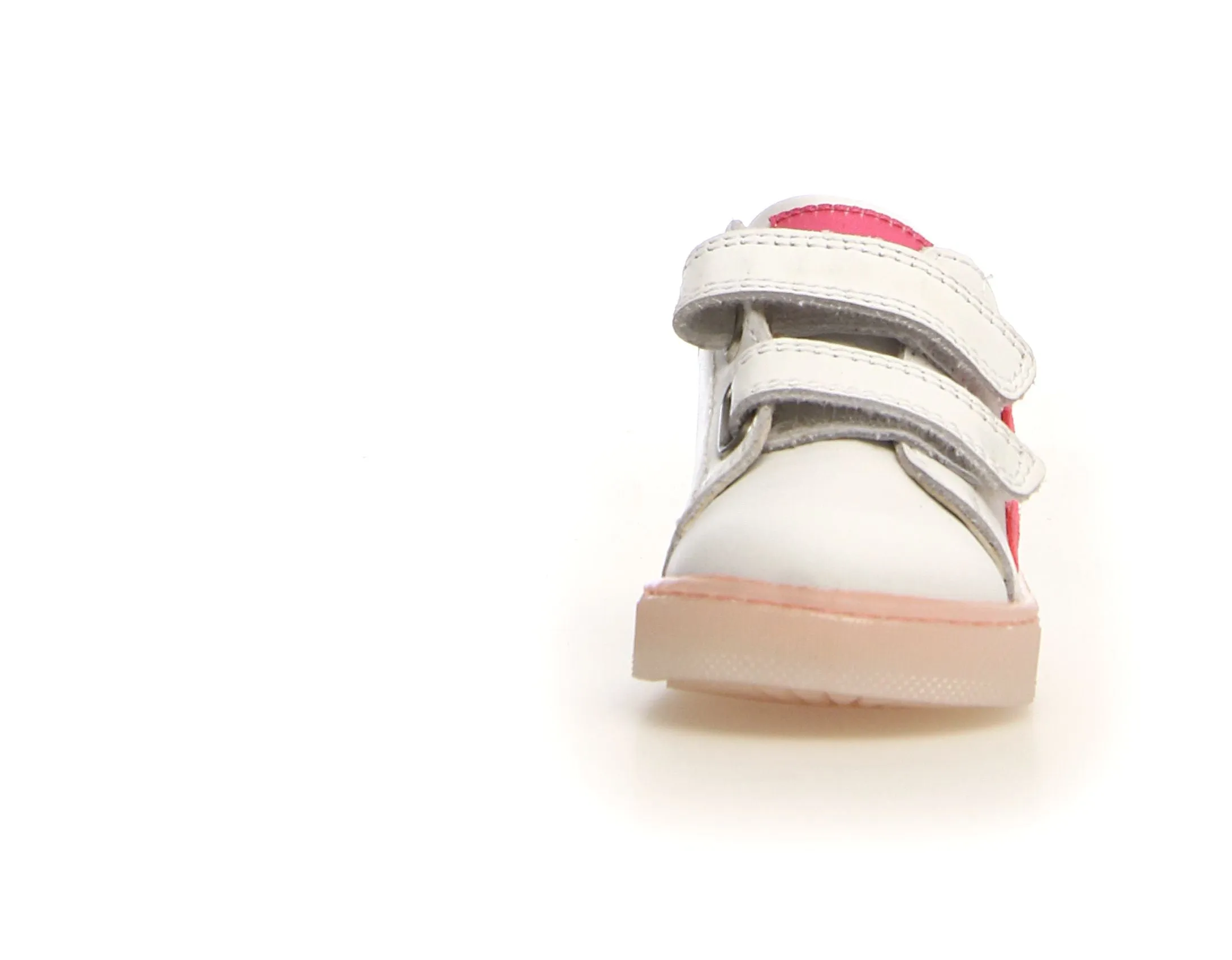Falcotto Sasha VL Girl's Leather Sneakers - White/Candy Fluoscerent chill edge