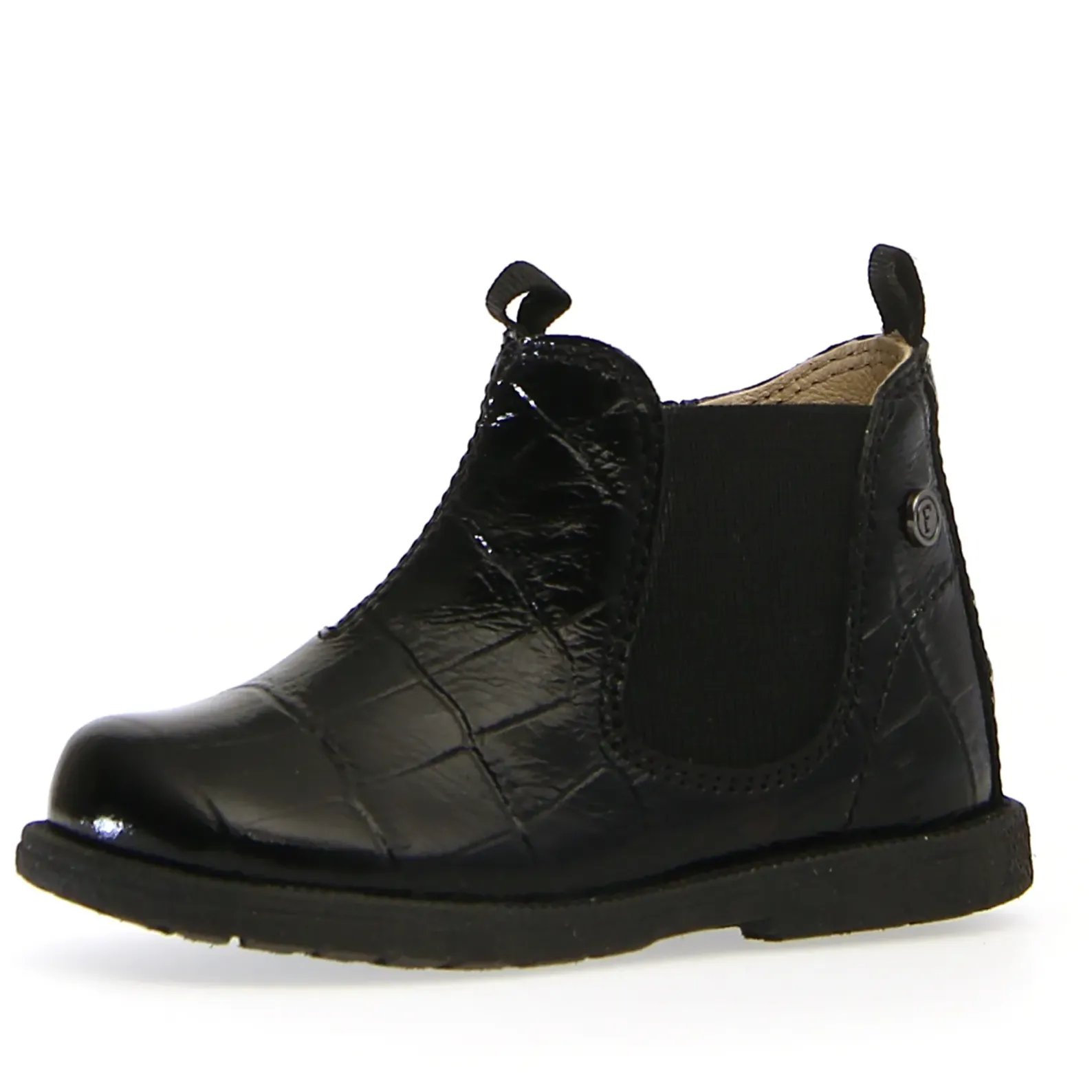 Falcotto Winter Wood Boy's and Girl's Half Boots - Black Embossed travel friendly