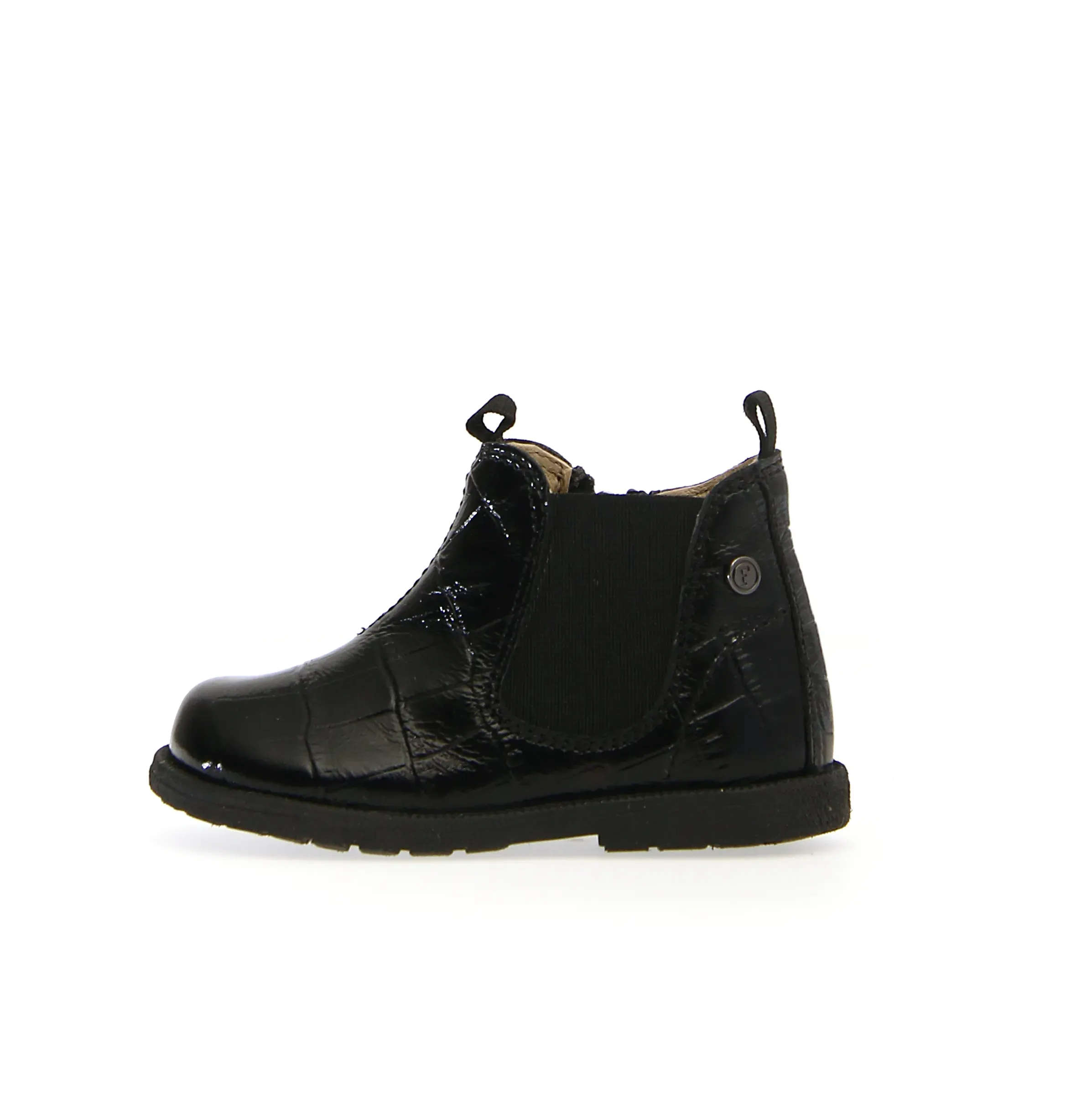 Falcotto Winter Wood Boy's and Girl's Half Boots - Black Embossed air cushion