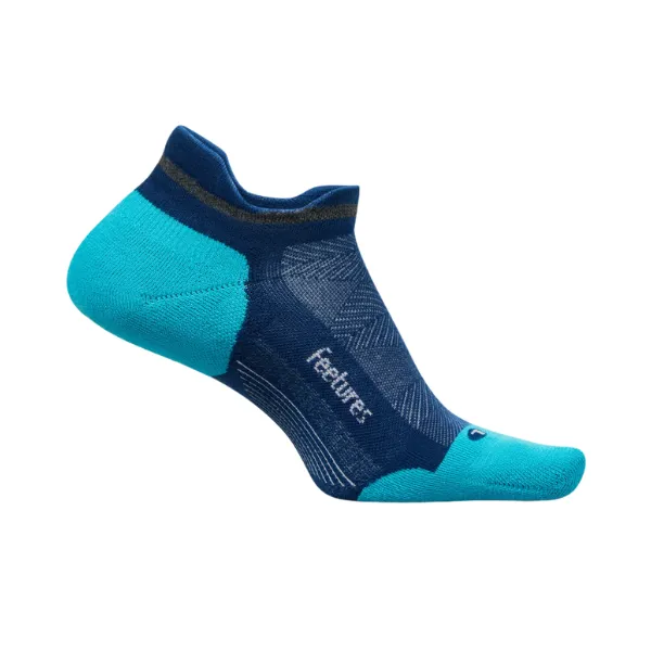 Feetures Elite Max Cushion No Show Tab Blue/Green Sport Training