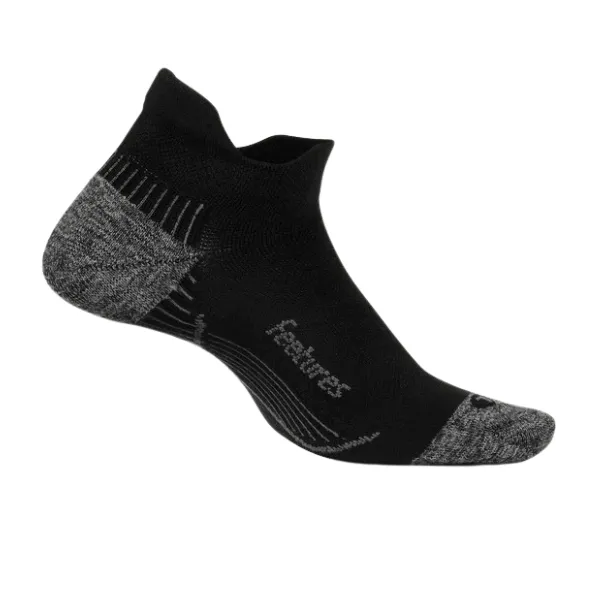 Feetures Plantar Fasciitis Relief Light Sock Cushsion No Show Black easy stride