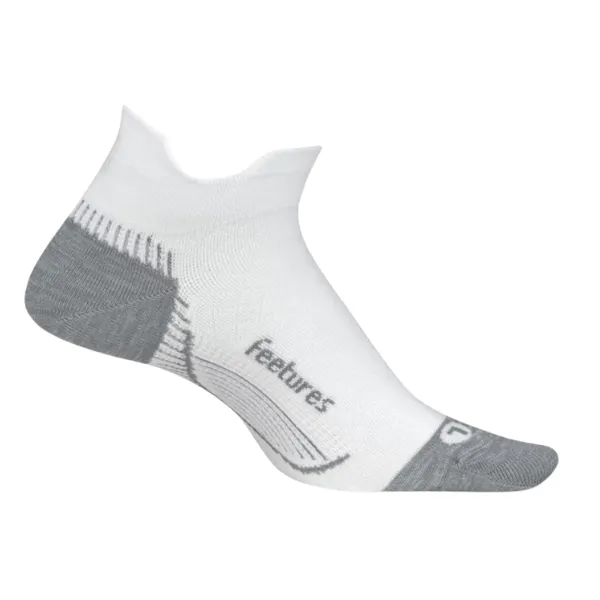 Feetures Plantar Fasciitis Relief Sock Ultra Light No Show Tab White Minimal Style