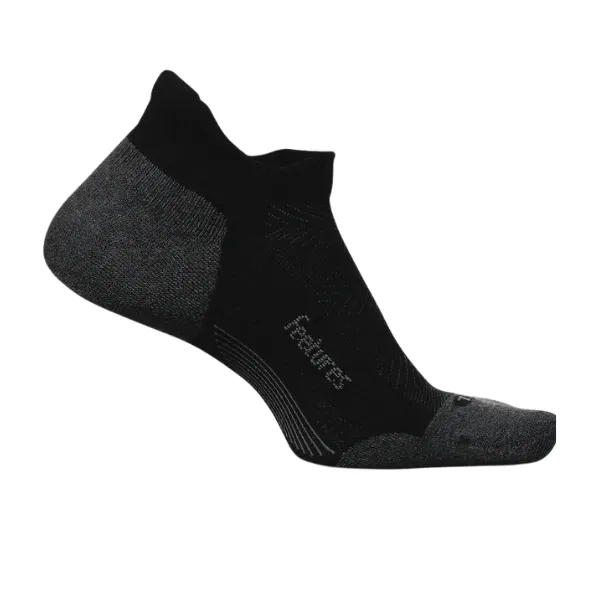 Feetures Unisex Elite Light Cushion No Show Tab Black Anti Bacteria