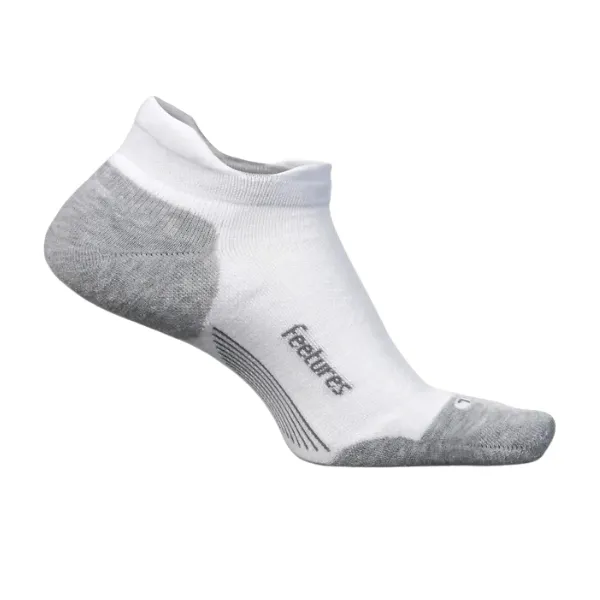 Feetures Unisex Elite Max Cushion No Show Tab White Low Cut