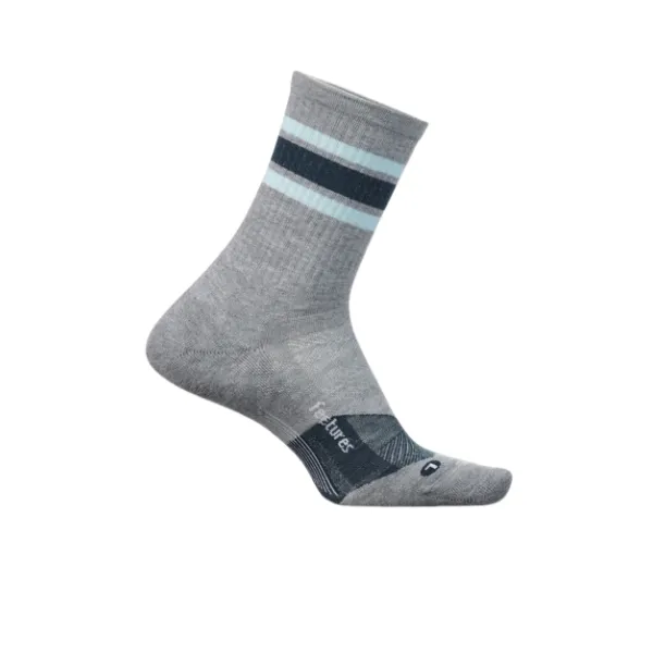 Feetures Unisex Trail Max Cushion Mini Crew Grey Travel Light