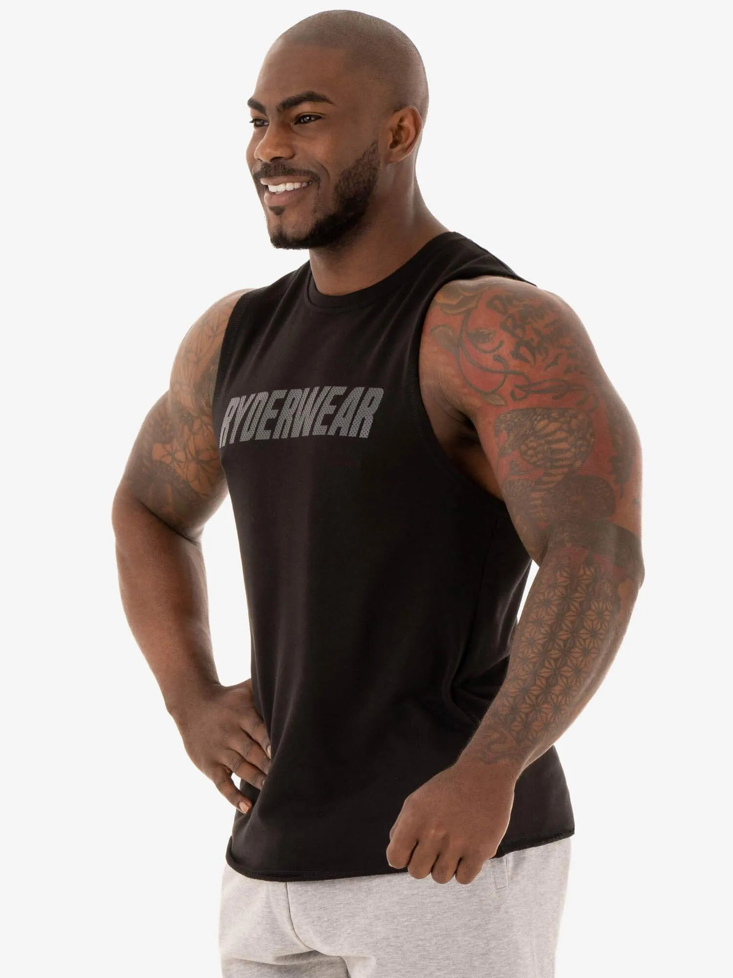 Flex Fleece Tank - Black stretch fit