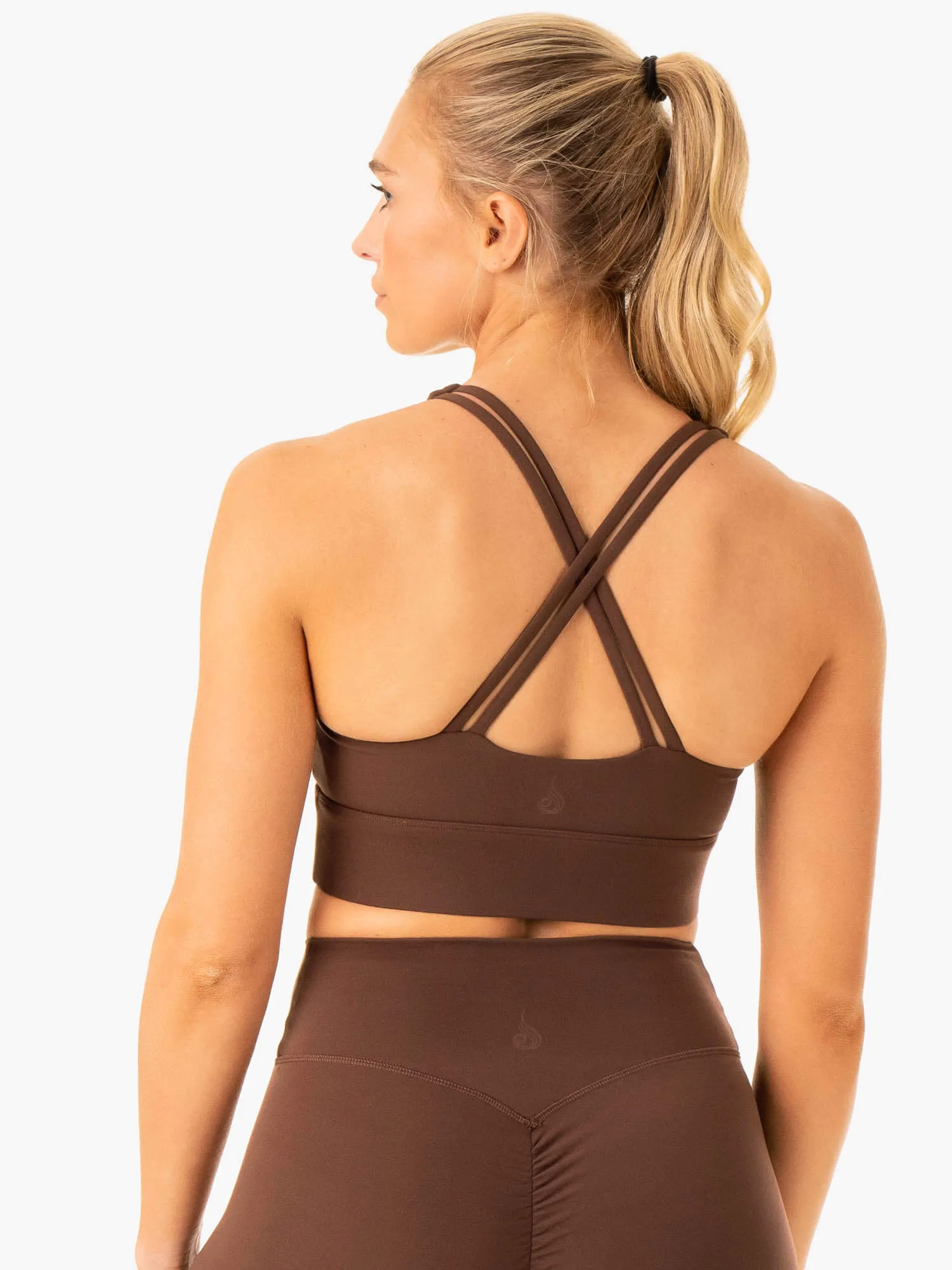 Flow Square Neck Sports Bra - Chocolate Body Contour