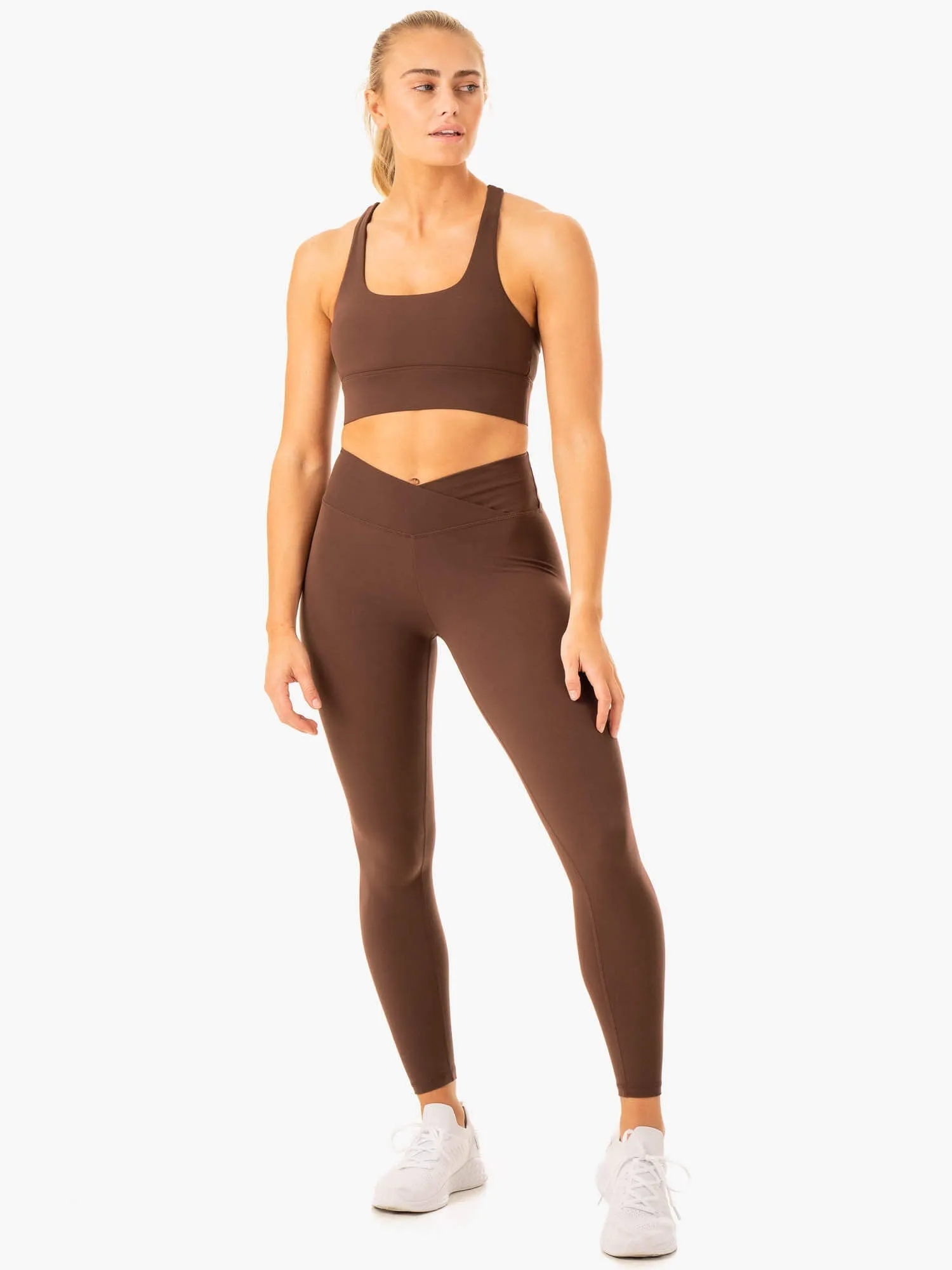 Flow Square Neck Sports Bra - Chocolate Anti Odor