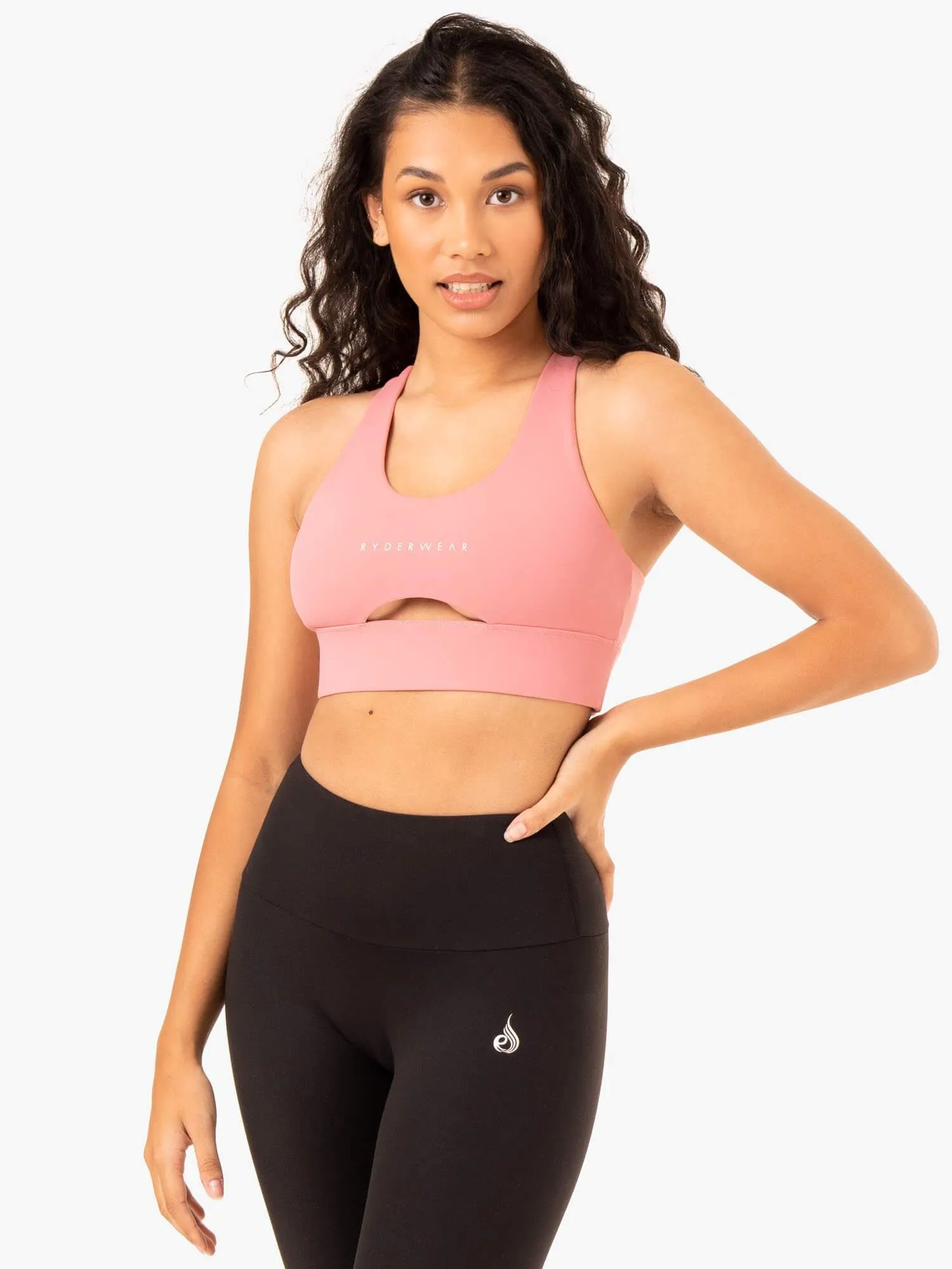 Focus Contour Sports Bra - Blush Pink Elastic Fabric